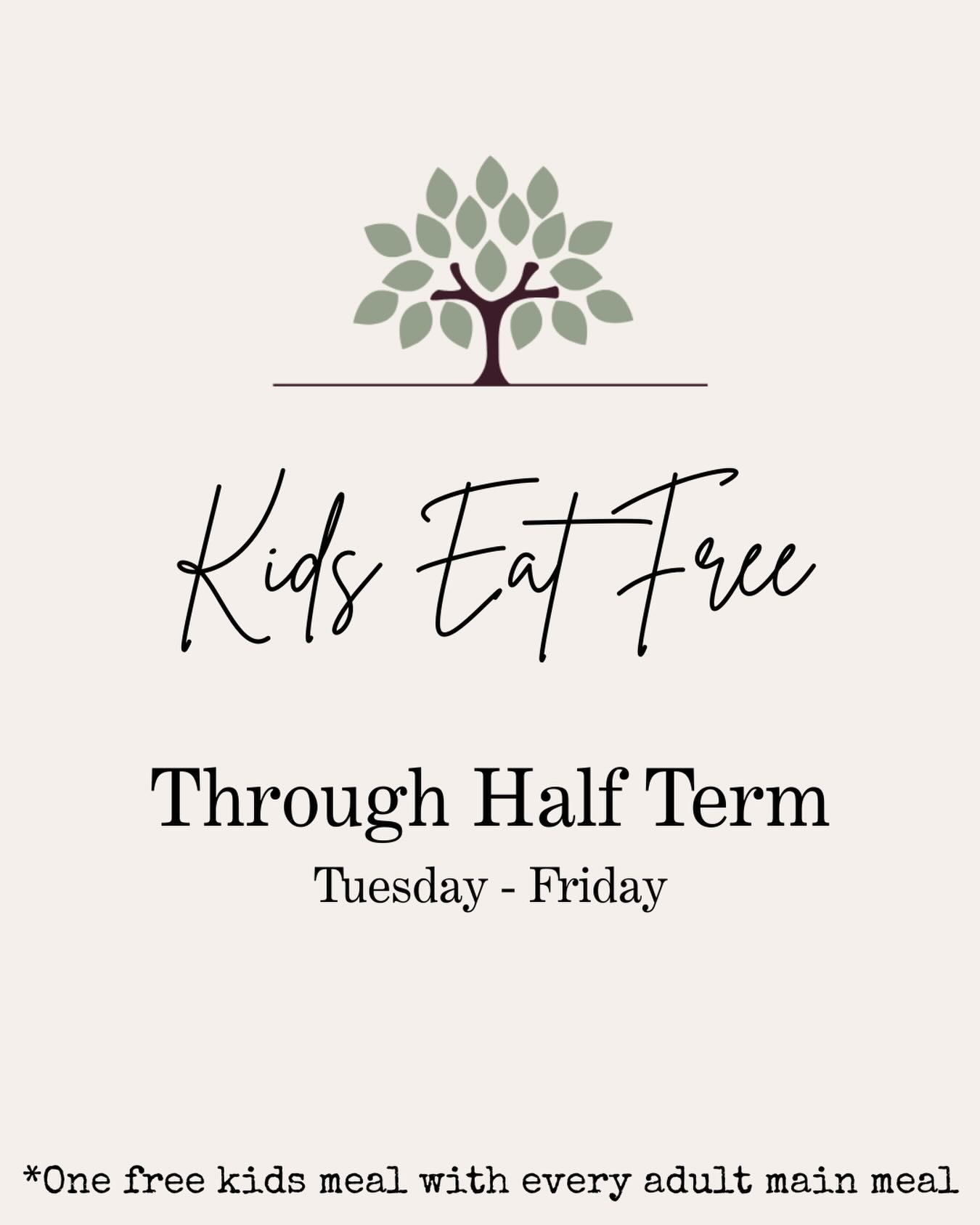 Kids eat free is back!
Available Tuesday 26th to Friday 29th!
We will also have our kids corner set up, with plenty for everyone to do!
*one free kids meal with every adult meal