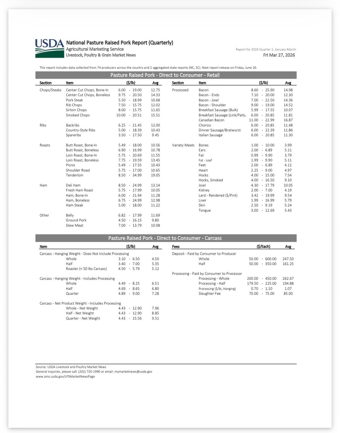 We want to be transparent with our customers and supporters. Due to the rising costs of processing, feed, and fuel, we have had to make the difficult decision to increase our prices. We are including the invoice for the two hogs we had processed this week. While price increases are never easy, we remain committed to providing high-quality pasture raised pork that is raised with care and integrity.
Even with these changes, our prices are still significantly lower than many competitors, and we truly believe the quality and flavor of our pork far surpasses what you’ll typically find in a grocery store. *See the attached current pasture raised pork report for North Carolina.
We are incredibly grateful for your continued support of local farming and small businesses. Every purchase helps us continue doing what we love — providing quality food for our community. Thank you for supporting our farm and trusting us to feed your families. 🐖 #farmtotable #ncfarms #pastureraisedpork