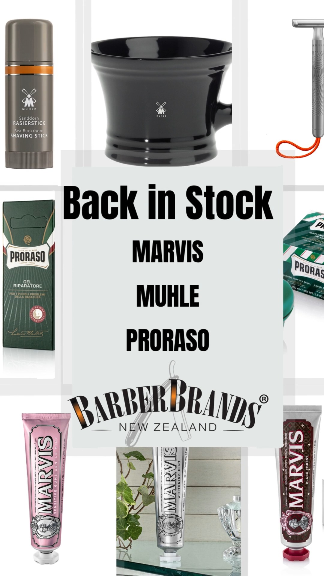 We've restocked your favourites Muhle, Marvis and Proraso but be quick- grab your favourites before they're gone!
#barberbrandsnewzealand #queenstownbarbers #wellingtonbarbers #chchbarber #nzbarbershop #aucklandbarbers #nzbarbers #aucklandbarber #wellingtonbarber #nzshoplocal #retailnz #nzbarber #haircarenz #supportlocalnzbusiness #nzbusiness #nzwholesale #wholesalenz #hamiltonbarber