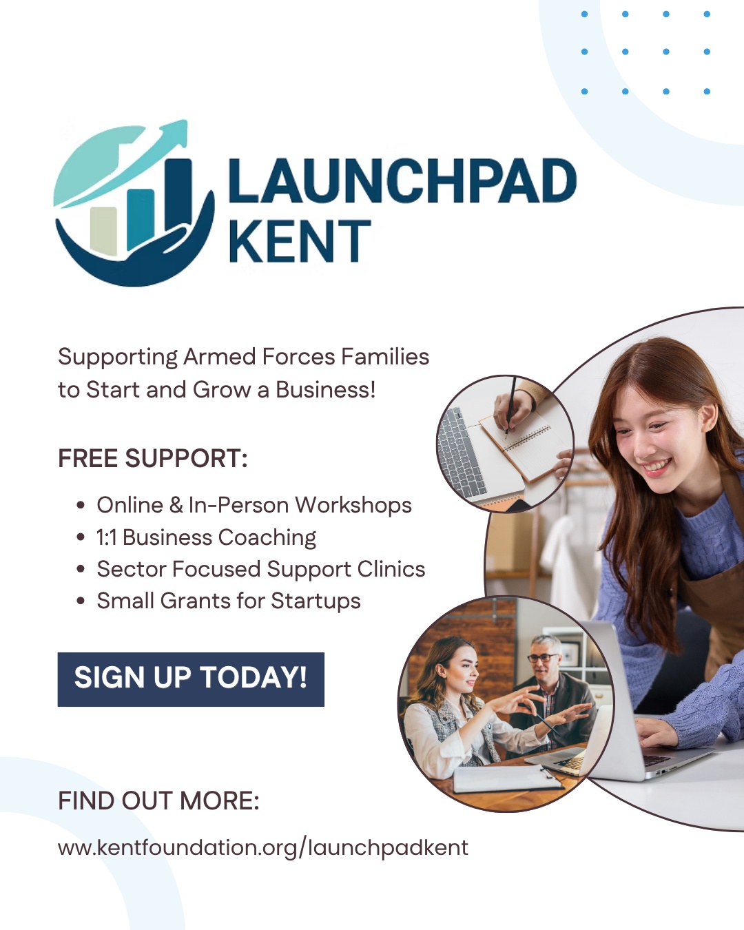 Are you part of the Armed Forces community in Kent? 📍
Whether as a spouse or partner of a serving, reservist, or service leaver, Kent Launchpad is here to help you take the first steps toward self-employment or growing your microbusiness. 🙌
Kent Launchpad is a year-long pilot programme designed to support you in building a sustainable business.
It’s free to join and offers:
🌟 Blended learning: Online modules and in person workshops
🌟 1:1 business coaching
🌟 Sector clinics: Focused sessions aligned to Kent’s priority industries
🌟 Micro support fund: Small grants to help with essential startup costs
Whether you're exploring an idea or ready to launch, we’ll help you build confidence, develop digital and business skills, and start trading.
Find out more by clicking the link in our bio!
#launchpadkent #thekentfoundation #kentbusiness #ArmedForcesCovenant