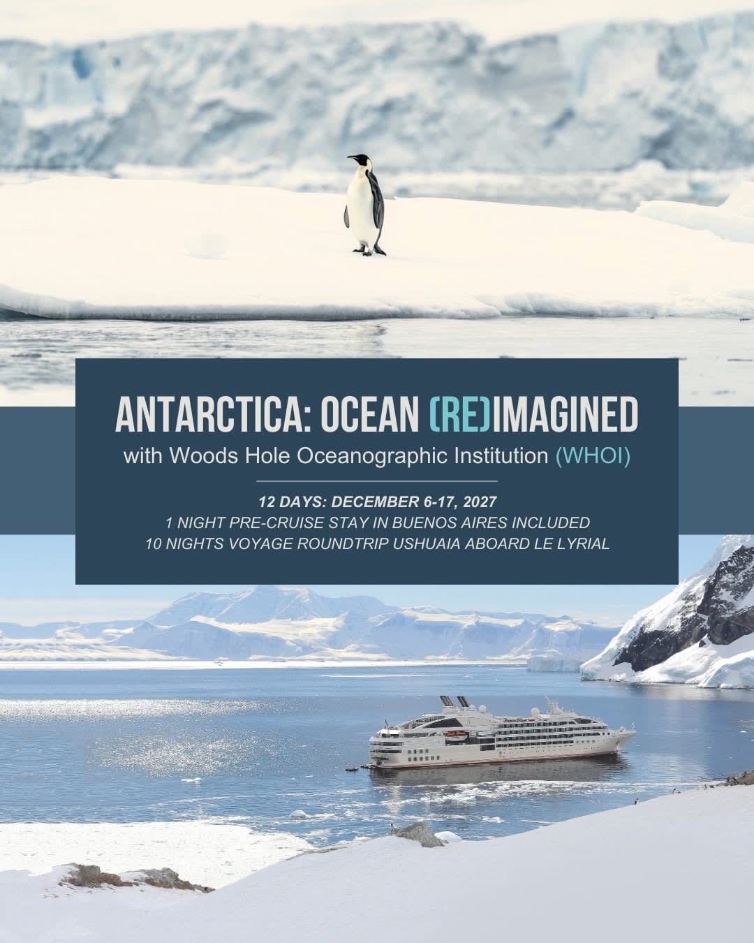 Join PONANT EXPLORATIONS on a 12-day Antarctic voyage created in partnership with the Woods Hole Oceanographic Institution (WHOI). Sailing aboard Le Lyrial, you’ll engage with WHOI scientists through expert-led conversations exploring Antarctica’s role in the global ocean system and the discoveries still unfolding in one of Earth’s most remote environments.
This voyage is part of Ponant Explorations Group and WHOI’s three-year partnership designed to advance ocean research and education.
Learn more: https://inspires.to/experiences/antarctica-with-ponant-explorations-13lz8p
Contact me today to book your expedition to Antarctica!
Personal Travel Mgmt | departures X dean
(778) 829-9747
dean@personaltravel.ca