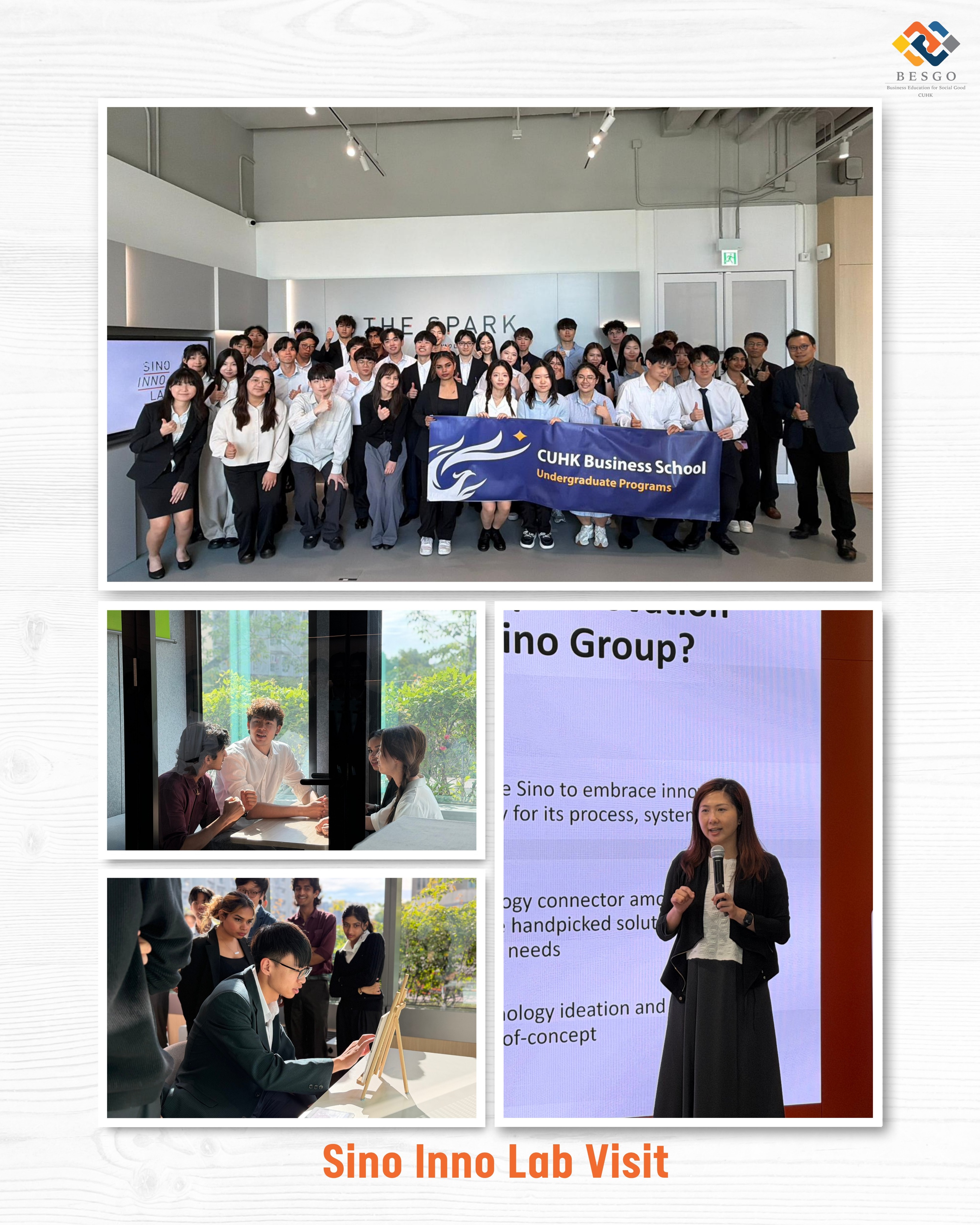 Exploring innovation and PropTech at Sino Inno Lab 💡
As part of the Responsible Business Workshop (RBW) 2026, students visited Sino Inno Lab to learn more about innovation and PropTech applications in the property sector.
During the visit, students explored innovative PropTech solutions that have been widely adopted in the Sino property sector, gaining a closer look at how technology can support business innovation and real-world property management practices.
Our students from around the world greatly appreciated the opportunity to learn from the visit and were truly impressed by the insightful sharing.
Our sincere thanks to Ms. Gladys Law, Ms. Yuki Tse, and the Sino Group team for their warm welcome, kind hospitality, and thoughtful arrangements.
Stay tuned for more RBW 2026 updates! ✨
#CUHKBusinessSchool #SinoInnoLab #RBW2026 #ResponsibleBusinessWorkshop #BESGO #SinoGroup #PropTech #Innovation #ResponsibleBusiness #SocialGood