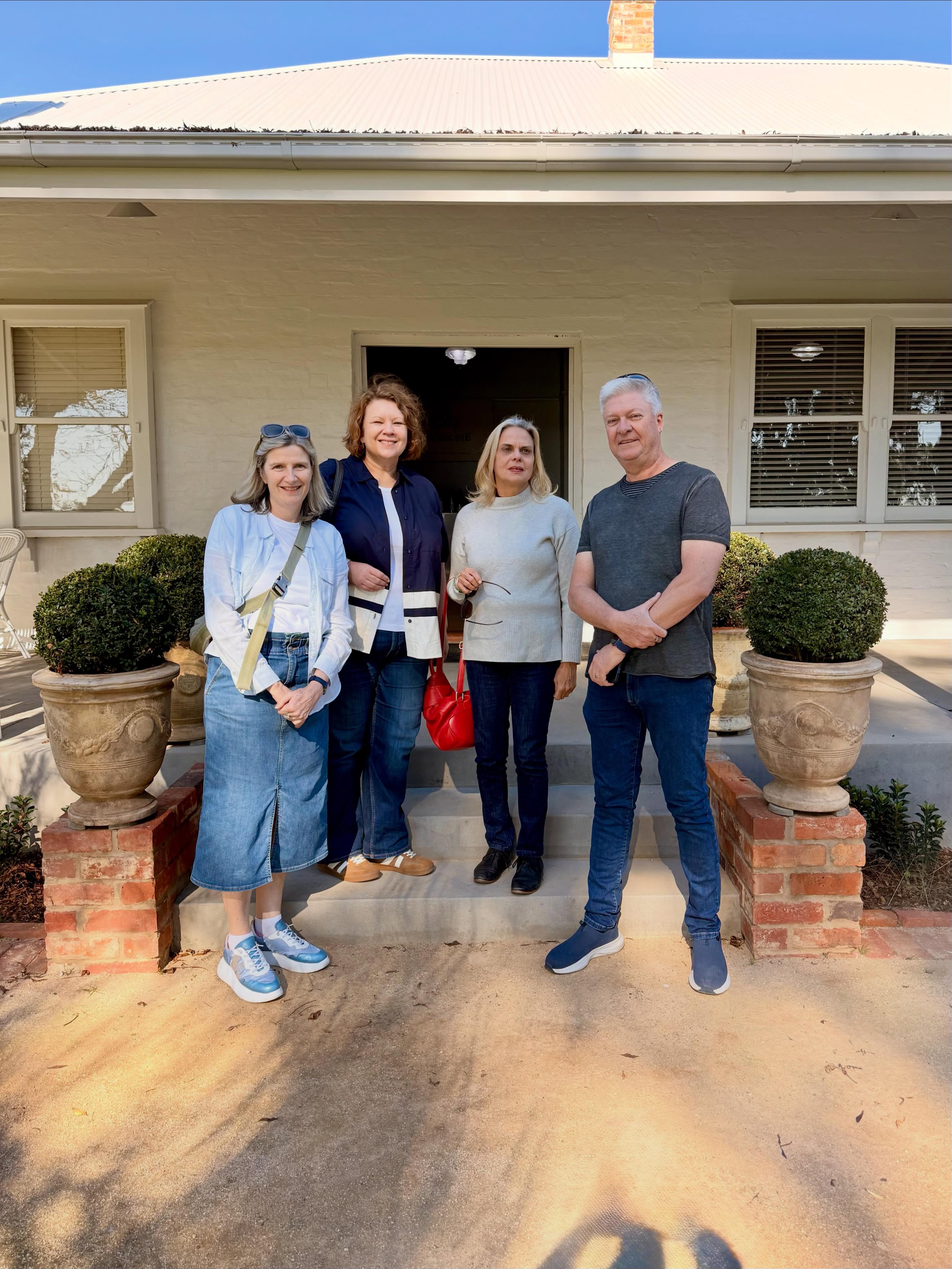 Good wine, good food, good people, good vibes for Denise and friends.
A wonderful day was spent with these wonderful people around Rutherglen, visiting and chatting our way around each cellar door.
I also learned that Pinot Noir is the ‘seductress of the vineyard’! Thank you Yasmin for your wonderful descriptions. ❤️
Thank you Denise for booking the wine tour with us and for the glowing review. It’s truly appreciated 😊
#rutherglenwinetours #winetours #uniqueexperience