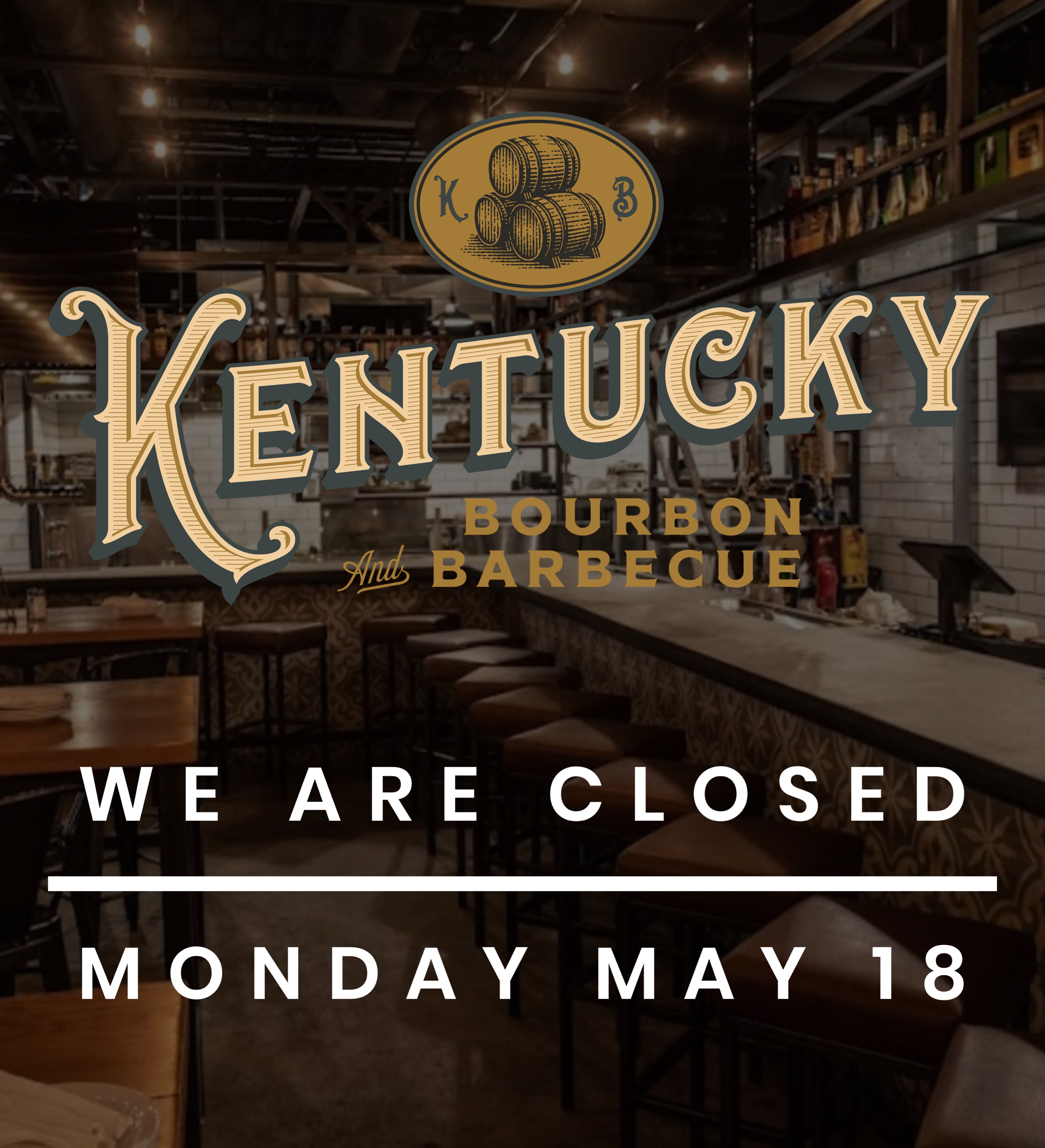 We will be closed today. Back at it tomorrow 🧡