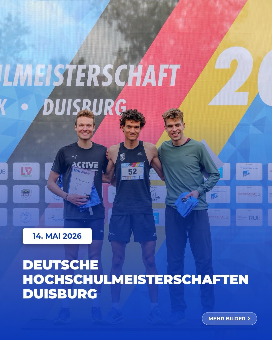 An Christi Himmelfahrt gab es zum Feiertag zusätzlich noch ein sportliches Highlight: die Deutschen Hochschulmeisterschaften.
Mit dabei unserer @otb_osnabrueck Athlet @jonas.kmy über 5000m.
Es entwickelte sich ein klassisches Meisterschaftsrennen indem Jonas einiges an Erfahrung sammeln konnte.
Am Ende durfte sich Jonas aber über den zweiten Platz und damit den Vizemeistertitel freuen.
Ein Dankeschön geht raus an den Ausrichter @eintrachtduisburg.1848 und natürlich Gratulation an Jonas!
📸 @christoph_reichwein
#hochschulmeisterschaften #vizemeister #duisburg #weiterso #deutschemeisterschaft
@noz_de @sport_lich_unterwegs @otb_osnabrueck @stadtosnabrueck @stadtsportbund_osnabruck @activesportshoposnabrueck @katharina.poetter dabehrens @nlv_online @dlv_online @benmoellers @pumarunning @diedreischokojungs @laufteam_niedersachsen @laufen.de