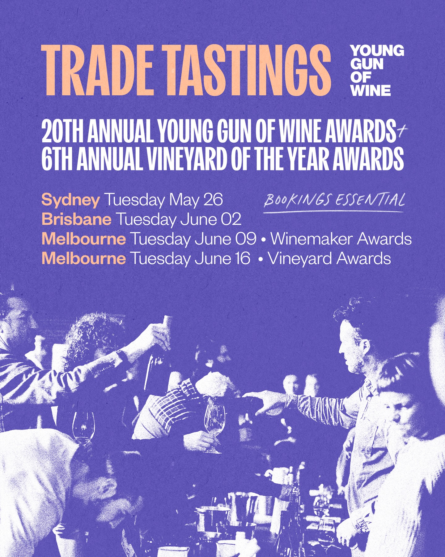 Calling all wine professionals, @younggunofwine are hosting a Trade Tasting event for the 2026 Vineyard Awards, and we'd love to see you there.
Tuesday June 16th
1:00 PM - 4:00 PM
Hotel Windsor
111 Spring Street, Melbourne VIC
Adam Paleg & George Cremasco will be in attendance with a selection of wines to share. We'll be amongst an incredible lineup of Victorian wineries that have also been nominated for the 6th Annual Vineyard Of The Year Awards.
This is a fantastic opportunity to discover new wines from vignerons at the forefront of sustainability and innovation.
Please note that this event is for wine professionals only: those working in wine sales (including wholesale), retail, hospitality, or as wine communicators.
One ticket per person only - head to our bio link to book.