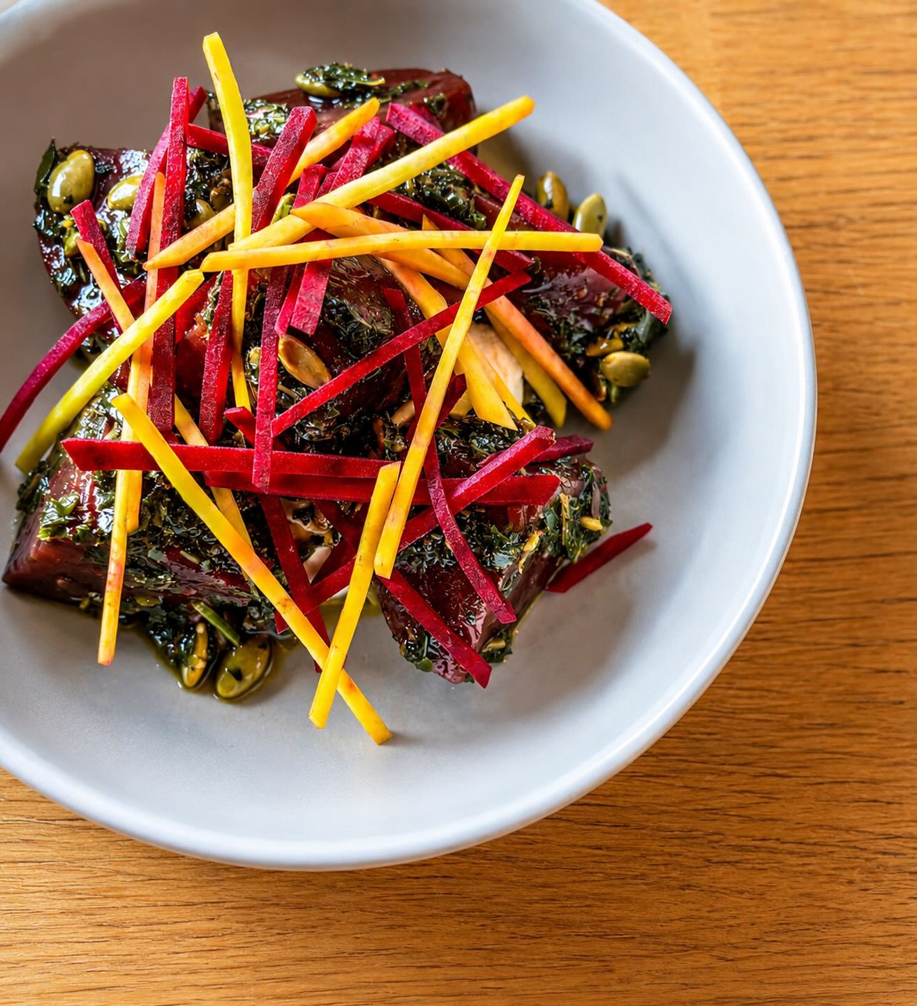 Feta mousse with beets
This dish does not disappoint and is definitely one to try whilst it is on our Midweek menu!
Our midweek menu runs until 5pm on Friday!