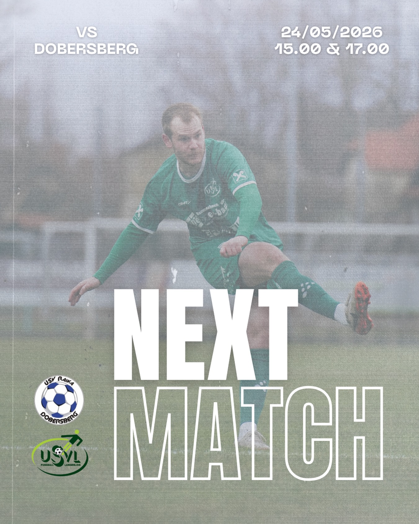 Nächstes Auswärtsspiel für unsere Jungs! 💚🔥
Am Sonntag wartet mit Dobersberg die nächste schwierige Aufgabe auf uns. Nach den letzten intensiven Wochen wollen wir auch auswärts die nächsten wichtigen Punkte mit nach Hause nehmen! 💪🏼⚽️
Kommt mit nach Dobersberg und unterstützt unsere Jungs lautstark vor Ort! 👏🏼
🗓️ Sonntag, 24.05.2026
🕒 U23: 15:00 Uhr
🕔 KM: 17:00 Uhr
📍 Sportplatz Dobersberg
#forzausvl #auswärtsspiel #teamspirit #langenlois #sundayfunday