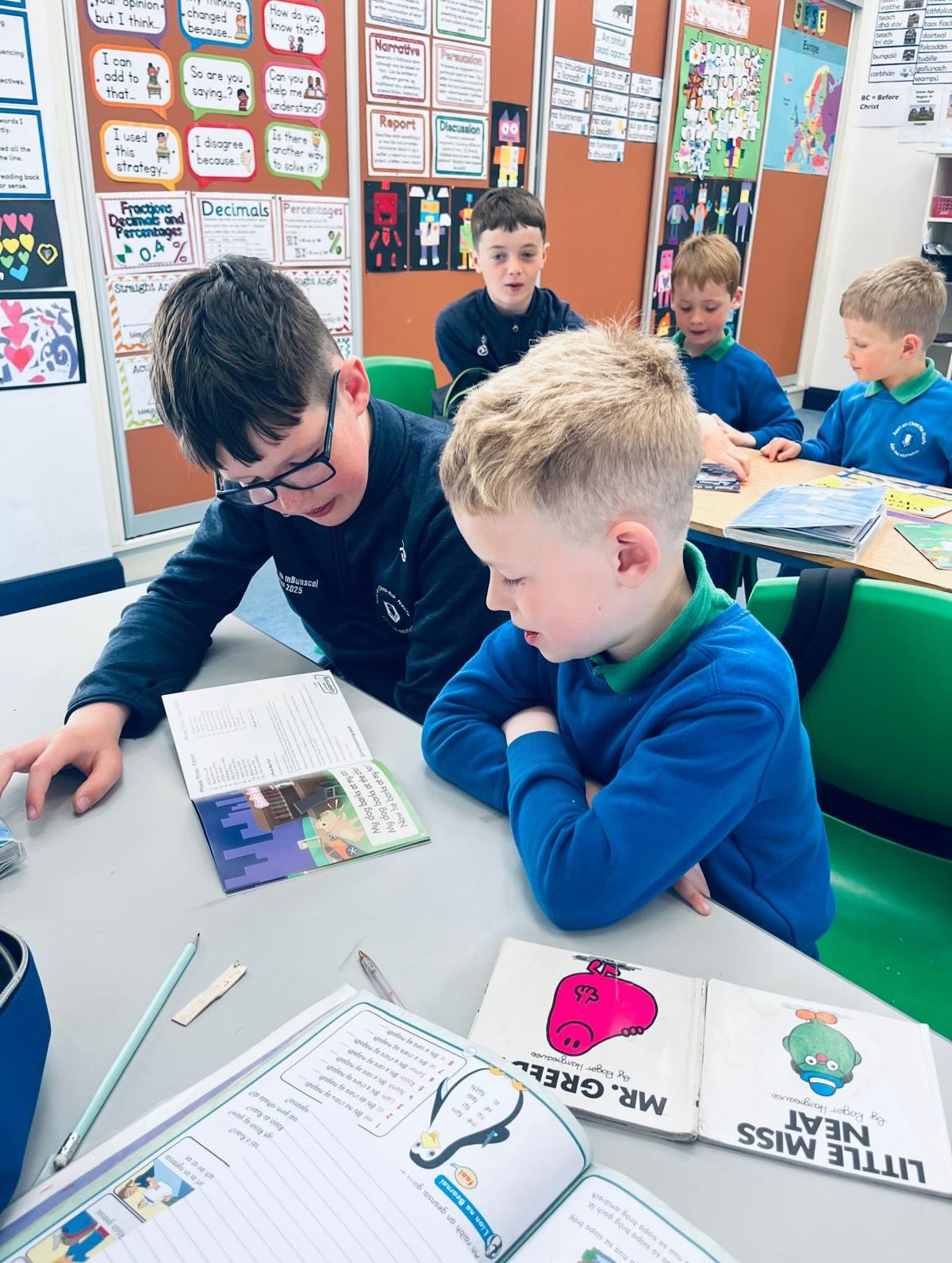 Fifth class and senior infants did some buddy reading today . They all enjoyed it so much! 📚