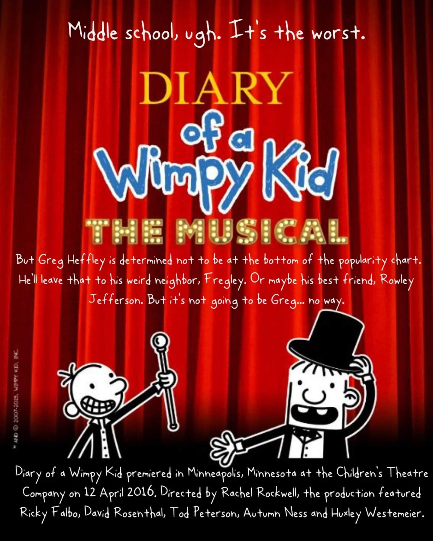 A bit more info on our next Junior shows Diary Of A Wimpy Kid. Go to "Concordtheatricals" and check out the synopsis and watch videos of previous productions. The original cast recording is available on Spotify. Have a listen. The songs are fab โค๏ธ๐ถ
Remember that if you'd like to be part of AYMT next term then you can sign up for auditions at our website. Link in our bio (but don't touch the cheese ๐ง๐)
#diaryofawimpykid #aberdeenshire #aberdeen #aberdeenperformingarts