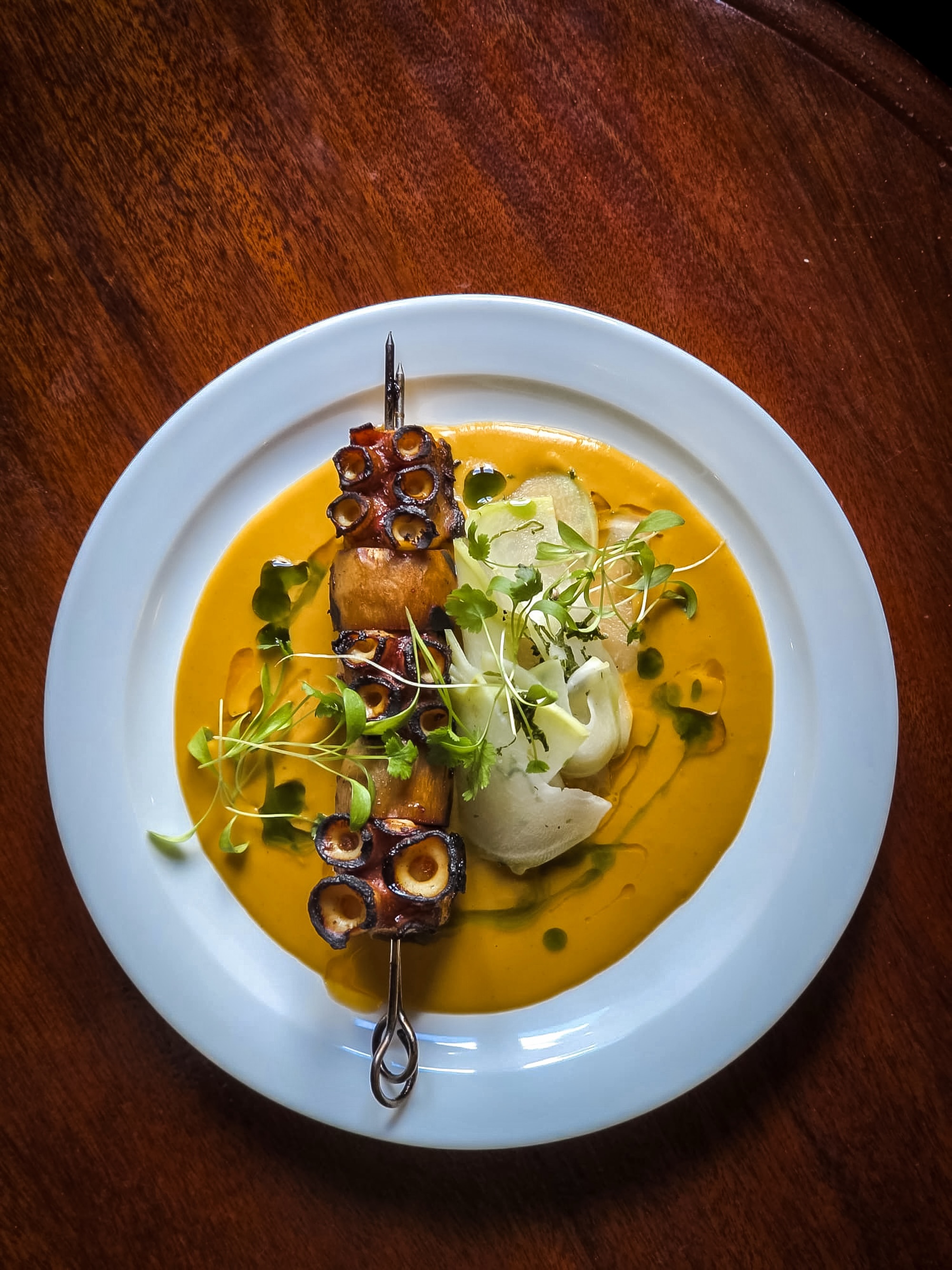 Our summer menu is nearly here… and here’s a little glimpse of what’s to come 🌿 Devon octopus, lemongrass, coconut & kohlrabi.