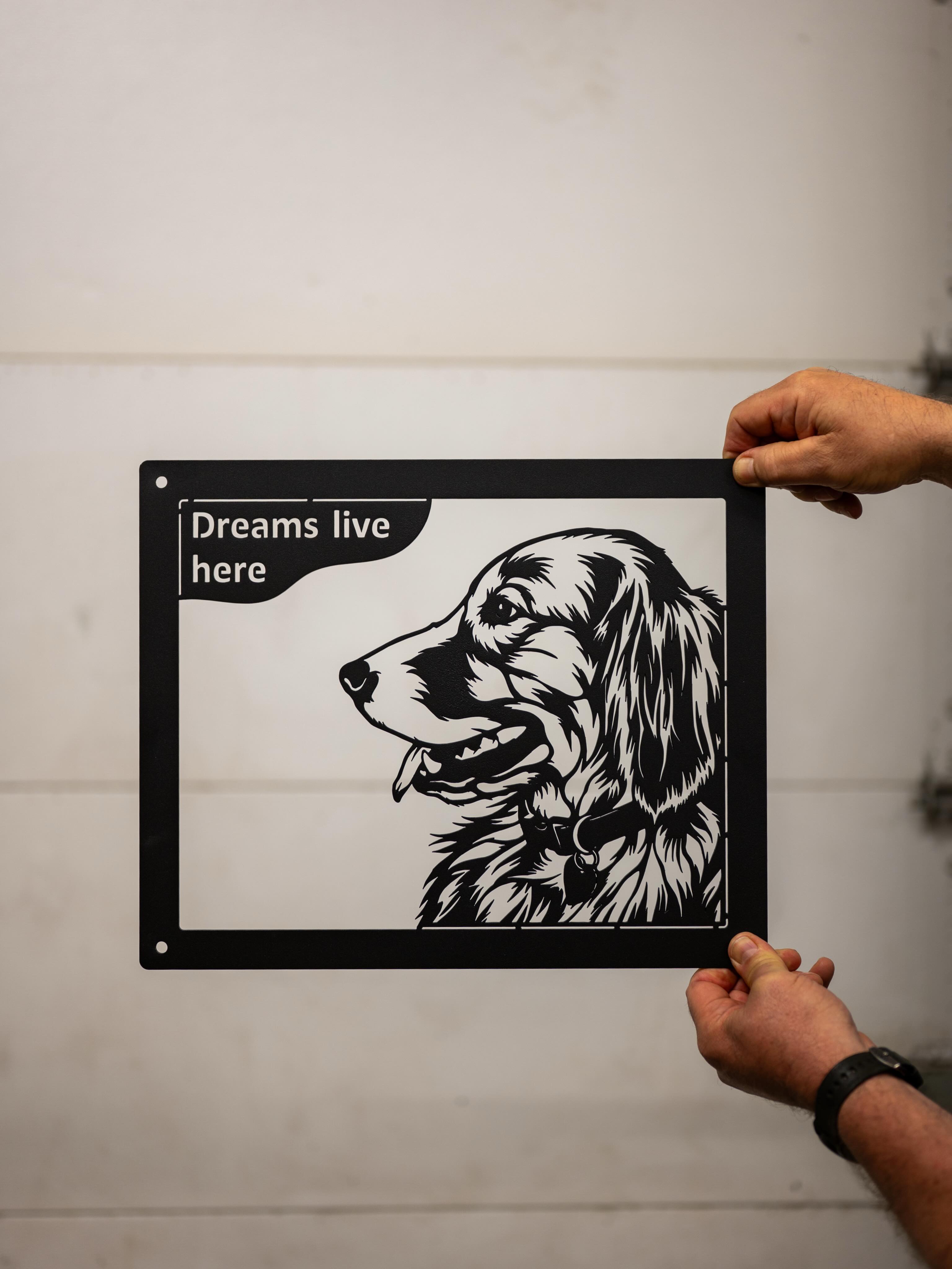 We made these as a memorial for a family’s dog, Dream. It is based off of an actual picture of Dream herself.