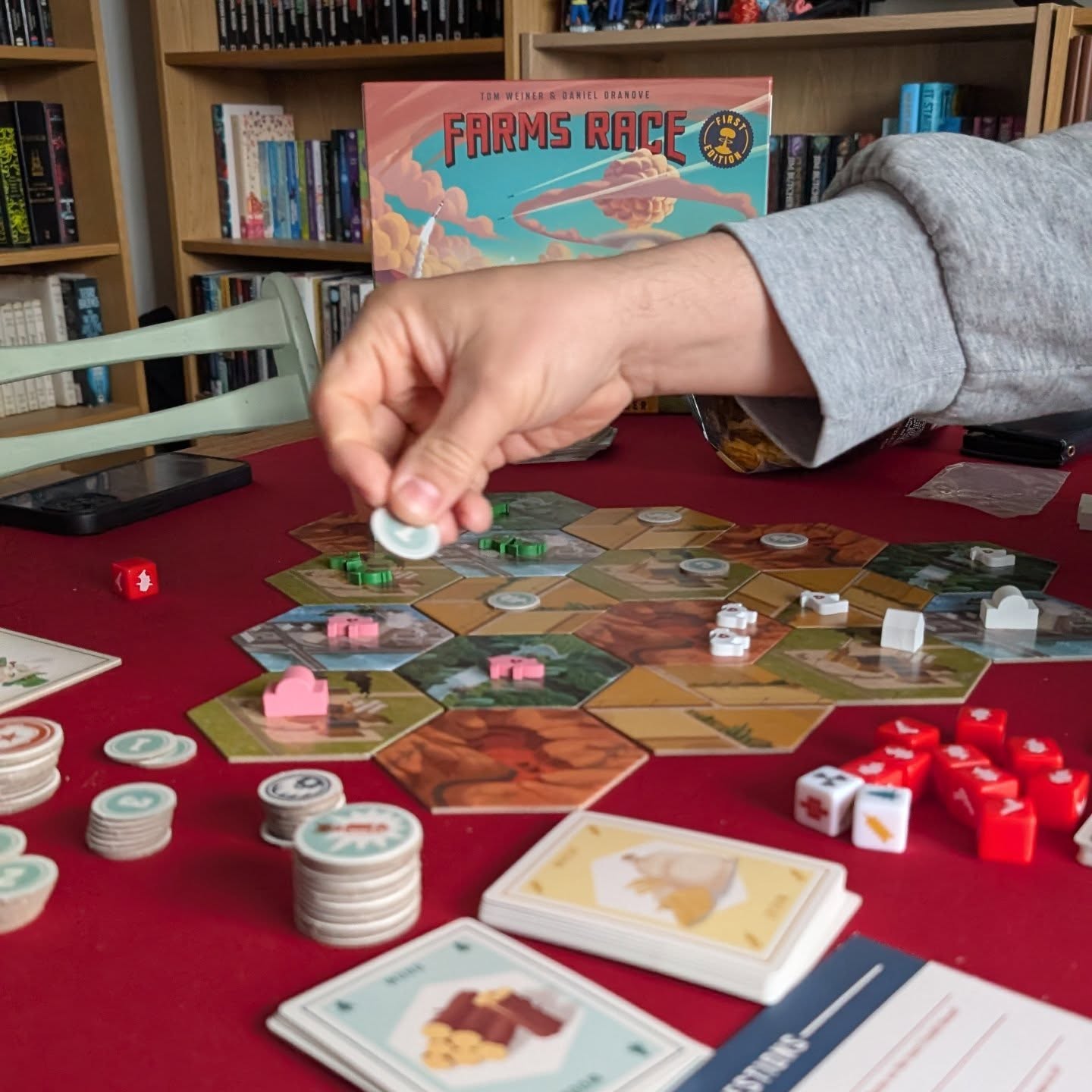 Sunday gaming means one thing! It's time for some Farm's Race!
A wonderful nuclear euro parody that finally graced the table a LONG time after the kickstarter.
The mutations have made for some really fun games, and I'm super keen to give each of them a go. So far, Zombie and Lucky seem like the table favourites!
Have you played Farms Race? Let me know what you thought of it!
#boardgames #tabletopgaming #farmsrace #mediumbrowgames