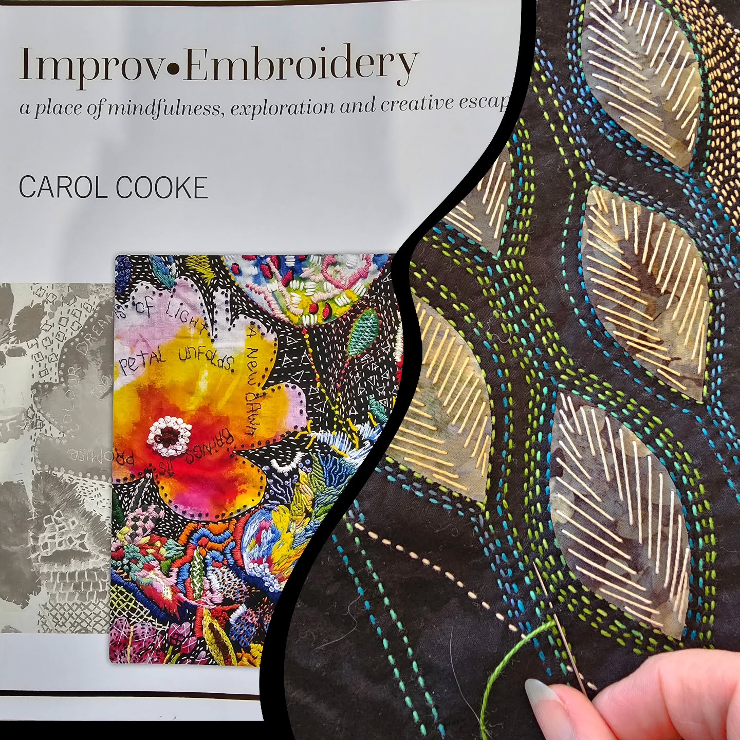 And just like that... It's Friday again😊
Work is progressing on my latest #slowstitch piece... and this book Improv Embroidery by Carol Cooke, @cookeart, I bought at AQC. I've been enjoying perusing it (especially the pictures, I am a visual person after all!! 😅)
What are you enjoying reading at the moment? Any good recommendations to inspire or stretch one's creativity?
#stitchedart #contemporarytextileart #slowstitching #runningstitch