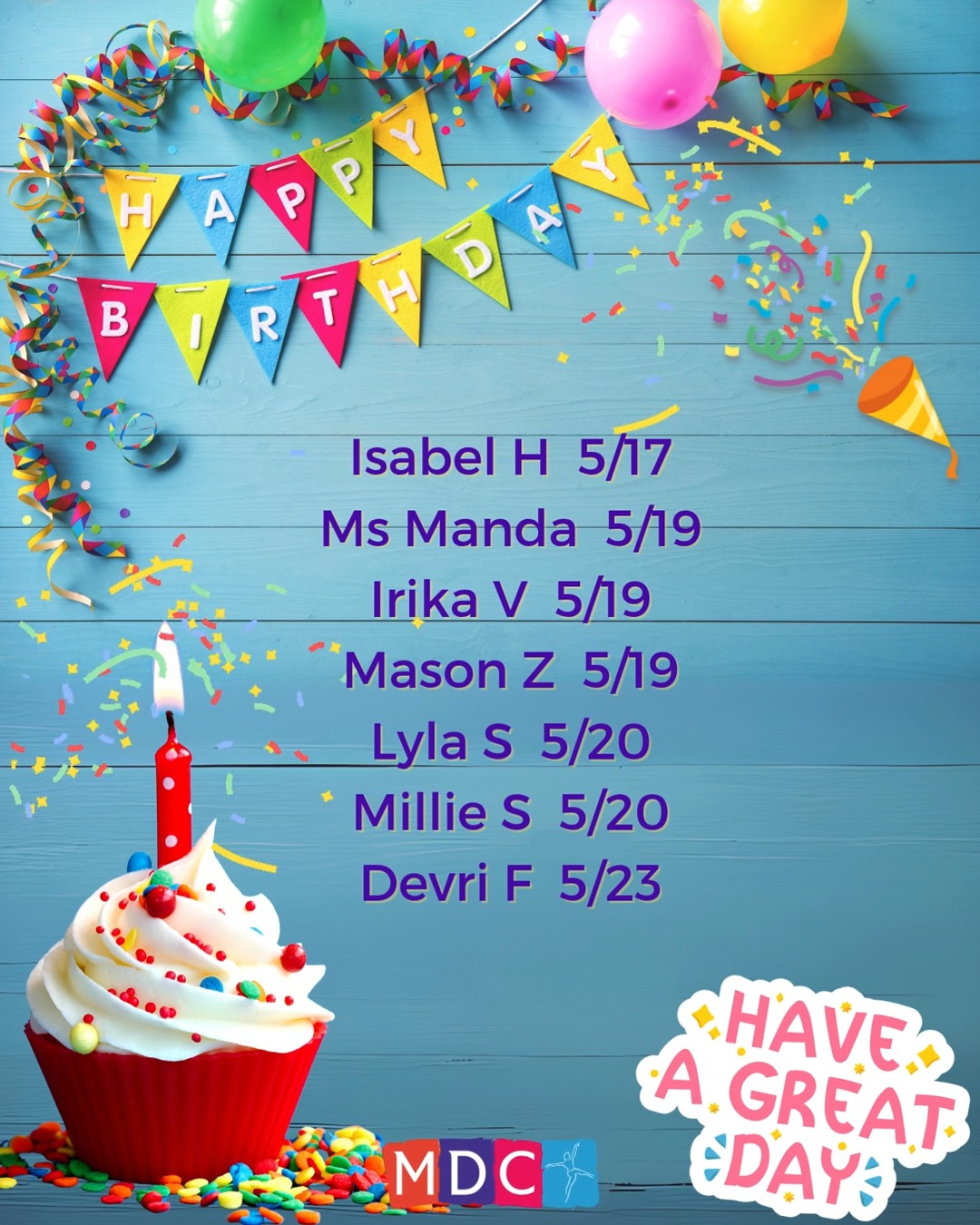 Happy birthday to our dancers and staff celebrating this week! 🥳🎈 Enjoy YOUR day!
