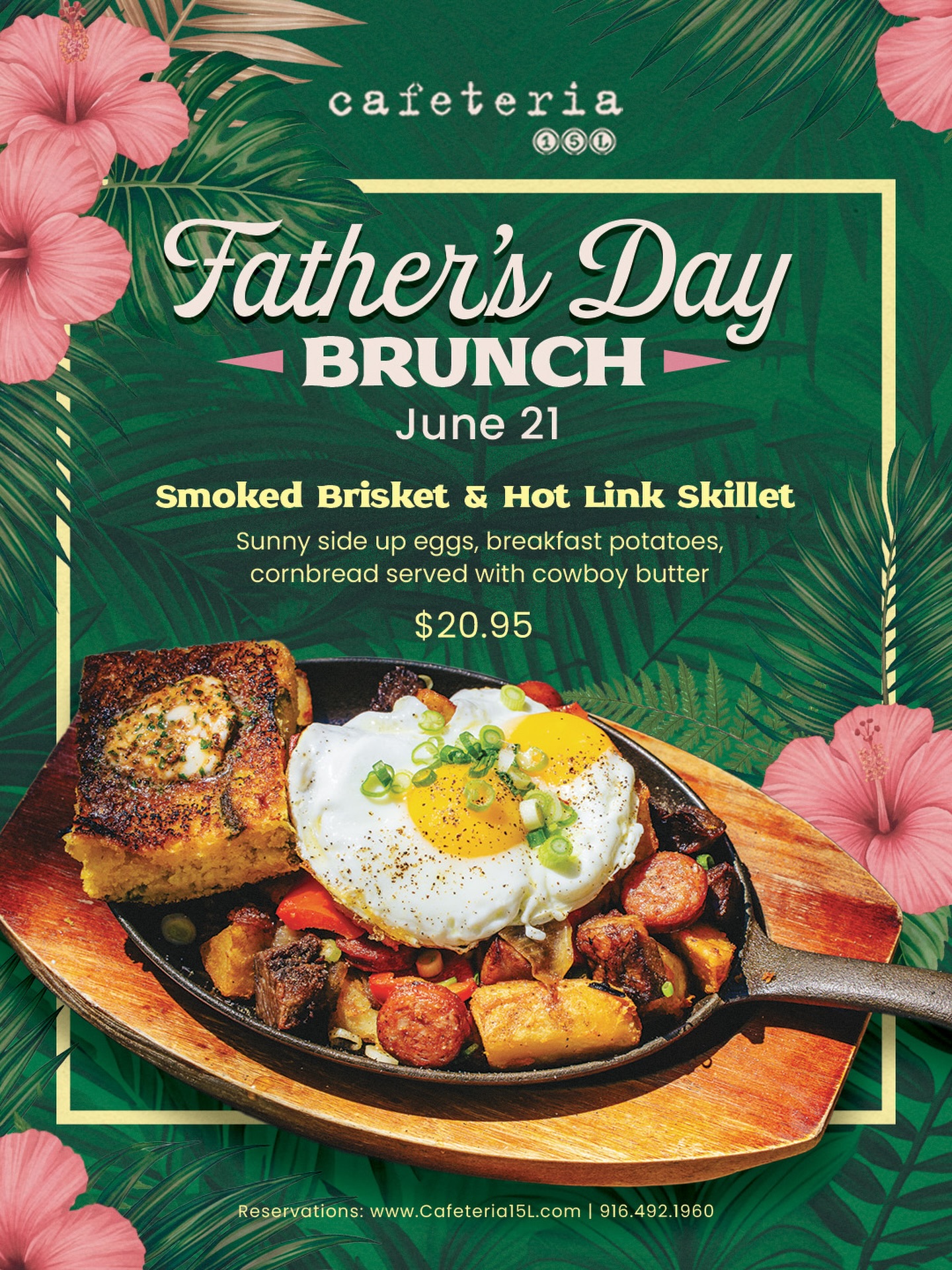 meet our father’s day special 🍳smoked brisket, hot links, sunny side eggs, crispy breakfast....