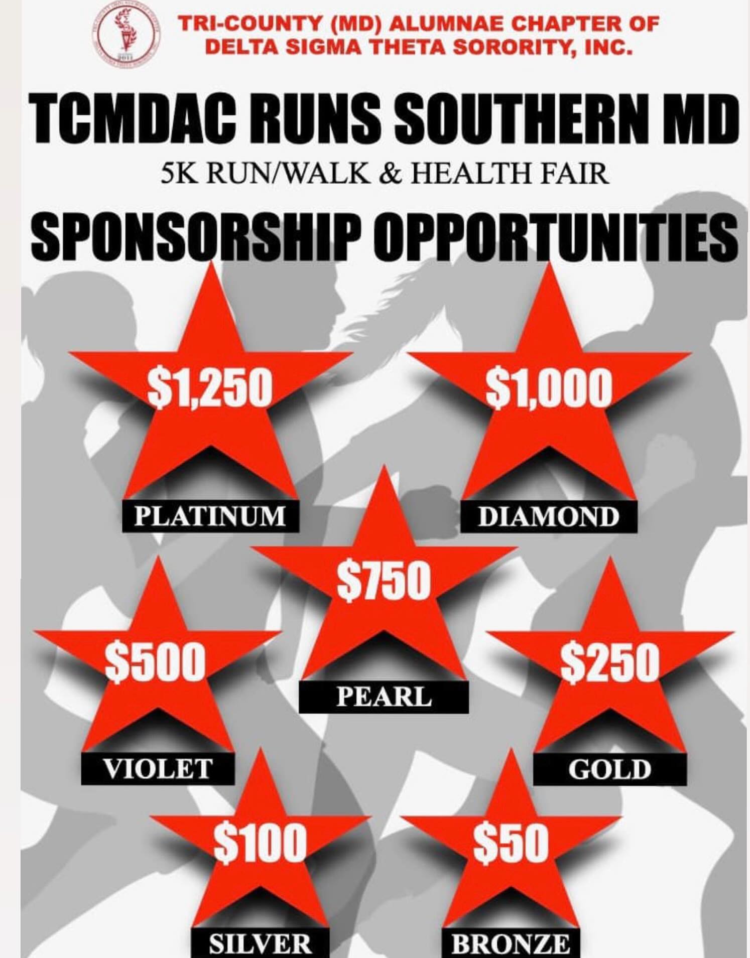 ๐ฃWe are looking for Sponsors for our 5k. The TCMDAC Runs Southern MD 5K is a fun-filled, family-friendly out-n-back race through the scenic Indian Head Rail Trail in White Plains, MD. ย All proceeds from the 5k will go support the Stellaโs Girls, National Diabetes Association, as well as Chapter scholarships, programs, and operations enabling the Tri-County (MD) Alumnae Chapter of Delta Sigma Theta Sorority, Inc. to support the Southern MD communities of Calvert, Charles, and St. Maryโs Counties.
Sponsorship Link:
https://form.jotform.com/tcmdac/runs-somd-5k-2026-sponsor
Link also in Bio