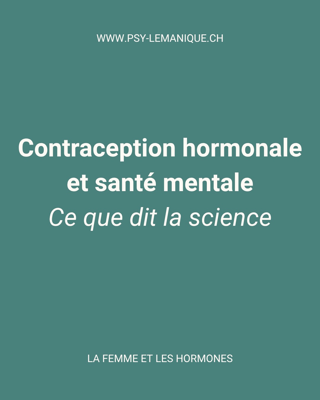 Contraception hormonale et santé mentale : ce que dit vraiment la science
Deux discours s’opposent :
« La pilule n’a aucun effet sur l’humeur » vs « elle rend dépressive ».
Les deux sont faux — et simplifient excessivement une réalité plus nuancée.
La contraception hormonale n’est pas neutre sur le plan neuropsychiatrique.
L’étude de Skovlund et al. (JAMA Psychiatry, 2016), portant sur plus d’un million de femmes, montre une association entre contraception hormonale et premier épisode dépressif.
Une autre étude du même groupe (Am J Psychiatry, 2018) retrouve une augmentation du risque de tentatives de suicide et de suicides complétés chez les adolescentes.
Ces données ne prouvent pas une causalité systématique. Mais elles mettent en évidence un signal réel.
Le risque dépend de plusieurs facteurs.
Le type de progestatif : leurs effets varient selon leur activité sur différents récepteurs hormonaux (Stanczyk et al., 2013).
L’âge : le cerveau adolescent est plus sensible aux variations hormonales, avec un risque plus élevé entre 15 et 19 ans.
Les antécédents : dépression, anxiété ou sensibilité prémenstruelle modifient la vulnérabilité individuelle.
La génétique joue probablement aussi un rôle dans les différences de réponse.
Pas de message simpliste.
Ni absence totale d’effet, ni danger universel.
Mais une approche individualisée : informer, évaluer les facteurs de risque, surveiller l’humeur après initiation, et écouter les symptômes.
La science ne dit pas que la contraception hormonale est “bonne” ou “mauvaise”.
Elle montre que le cerveau est sensible aux hormones et que les effets varient selon les individus.
Informer, ce n’est pas inquiéter.
C’est permettre des choix éclairés.
Réf. : Skovlund et al., 2016 ; 2018 | Stanczyk et al., 2013
#hormones #contraception #mentalhealth #womenhealth #neurosciences