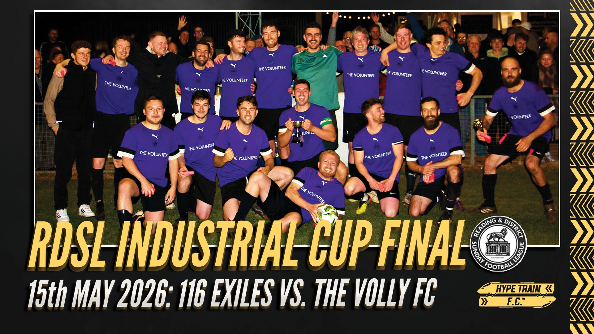 We have the extended highlights from Friday evening's @readingsundayleague Industrial Cup final between @116exilesfc and @thevollyfc live now on our channel!
Thanks to the league and for both team's allowing us to capture the action from the cup final.
Watch now on YouTube ⏬
https://youtu.be/p6sB-GlZ0vA
#HypeTrainFC #Football #GrassrootsFootball #SundayLeague #YouTube #CupFinal