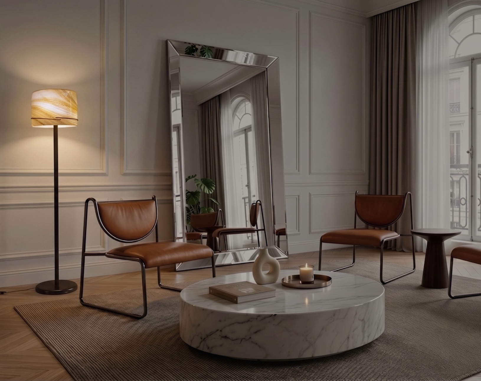 Just a quiet, warm corner where the Sign floor lamp and Luna lounge chair find their perfect rhythm. 🌙
.
.
#lightingdesign #moderninteriors #glasslighting #cozycorners #interiorharmony
