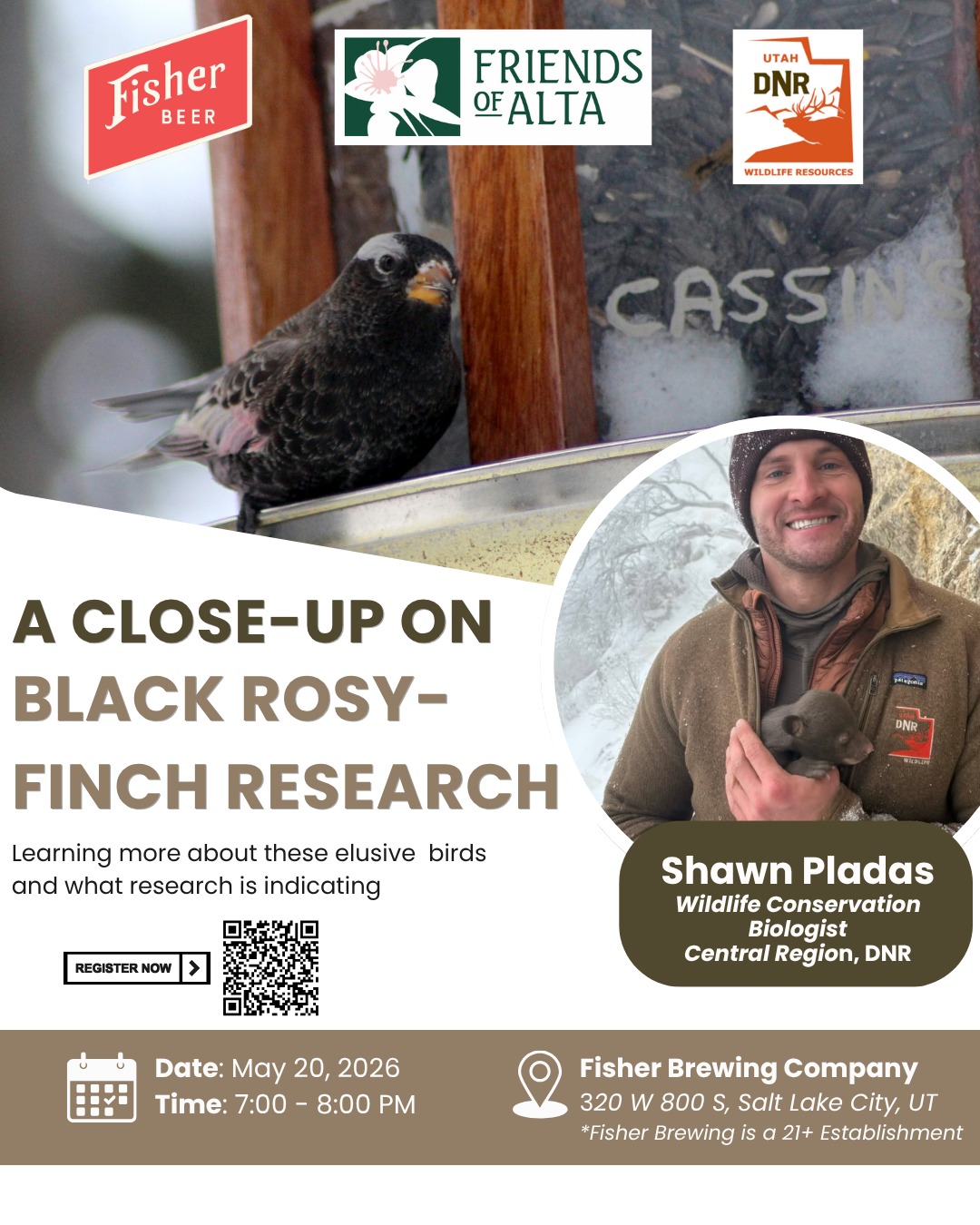 🐦 Don't forget to join us for this incredible event tomorrow! Our second speaker series this year! Come learn more about these incredible birds and what research is indicating.
RSVP encouraged but not required. Please note that Fisher Brewing is a 21+ establishment so a valid drivers license is required to enter.