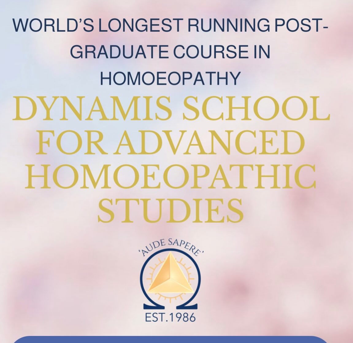 I’m thrilled to say I’ll be joining @dynamis_school_homoeopathy’s postgraduate program in the fall. Aude Sapere.💥🥳
