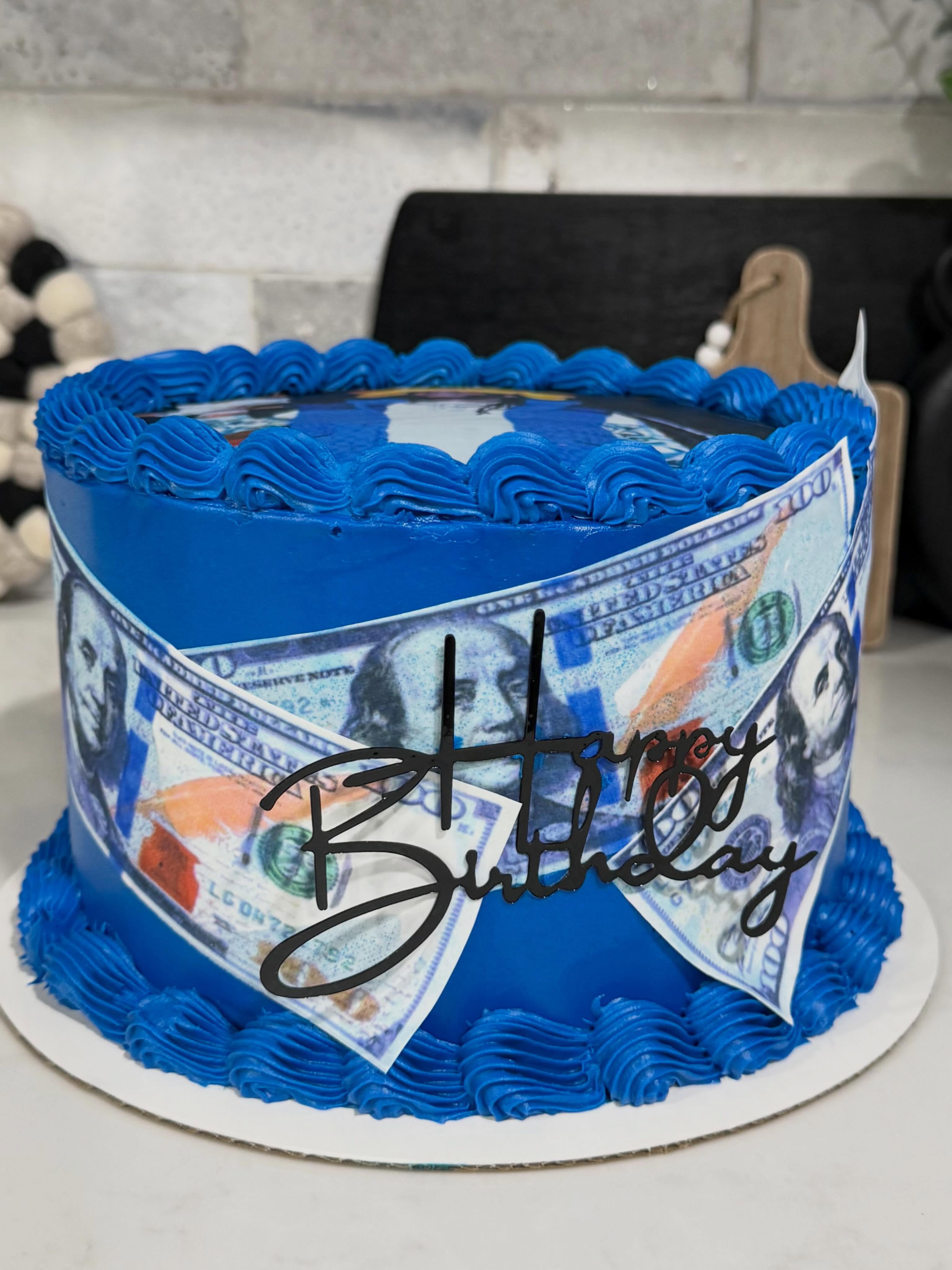Happy birthday celebration cake. Last picture is inspiration Picture customer sent. #edidleimages #vanillacake #livelovebake