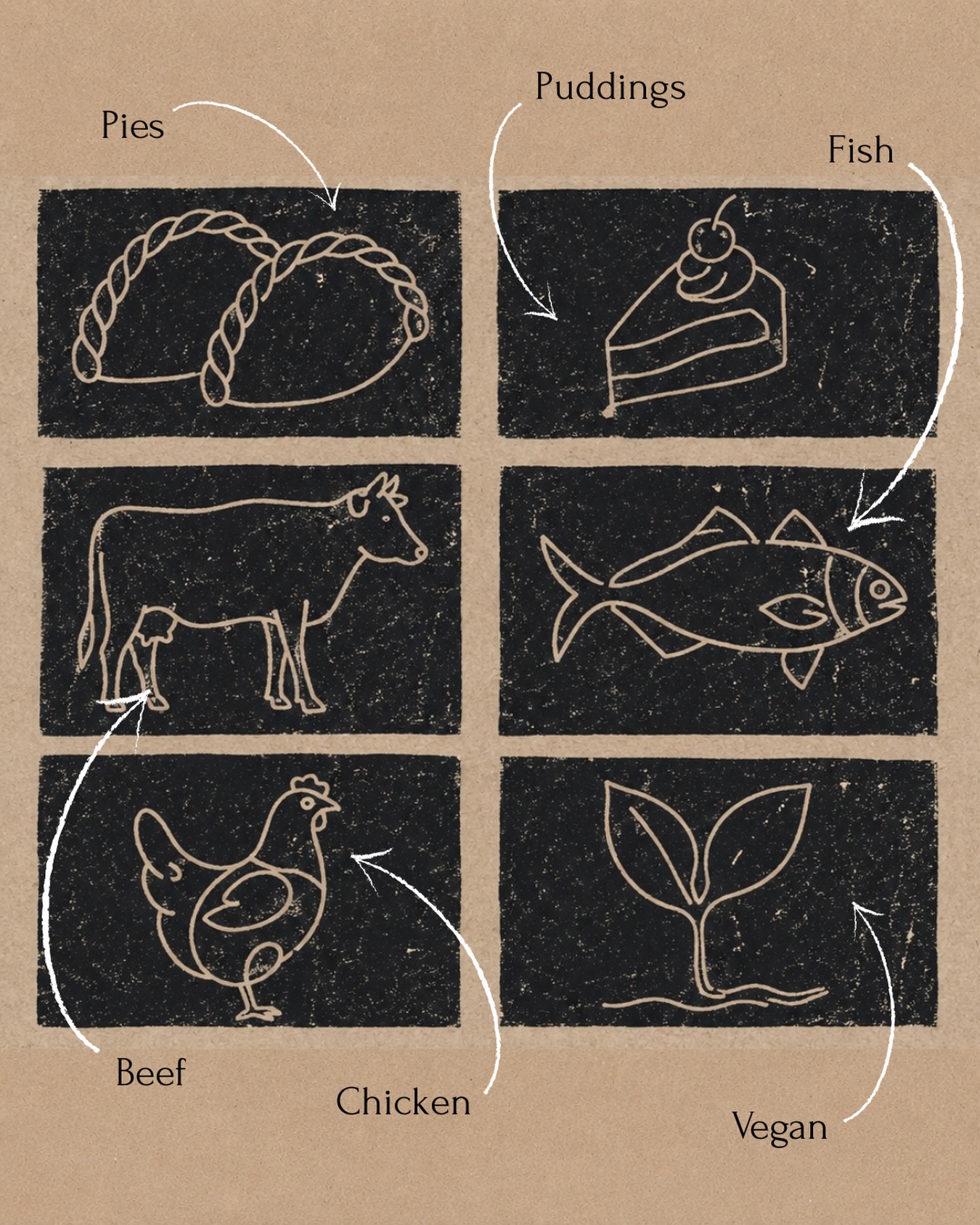 Every packaging sleeve at The Larder is finished with one of our handmade stamps.
Designed to make selecting your favourite items simple:
🥧 Pies
🍰 Puddings
🐟 Fish
🐄 Beef
🐓 Chicken
🌱 Vegan
A small detail, but one we love - practical packaging with a handmade feel.
#handmade #package #homemade #stamp #simple