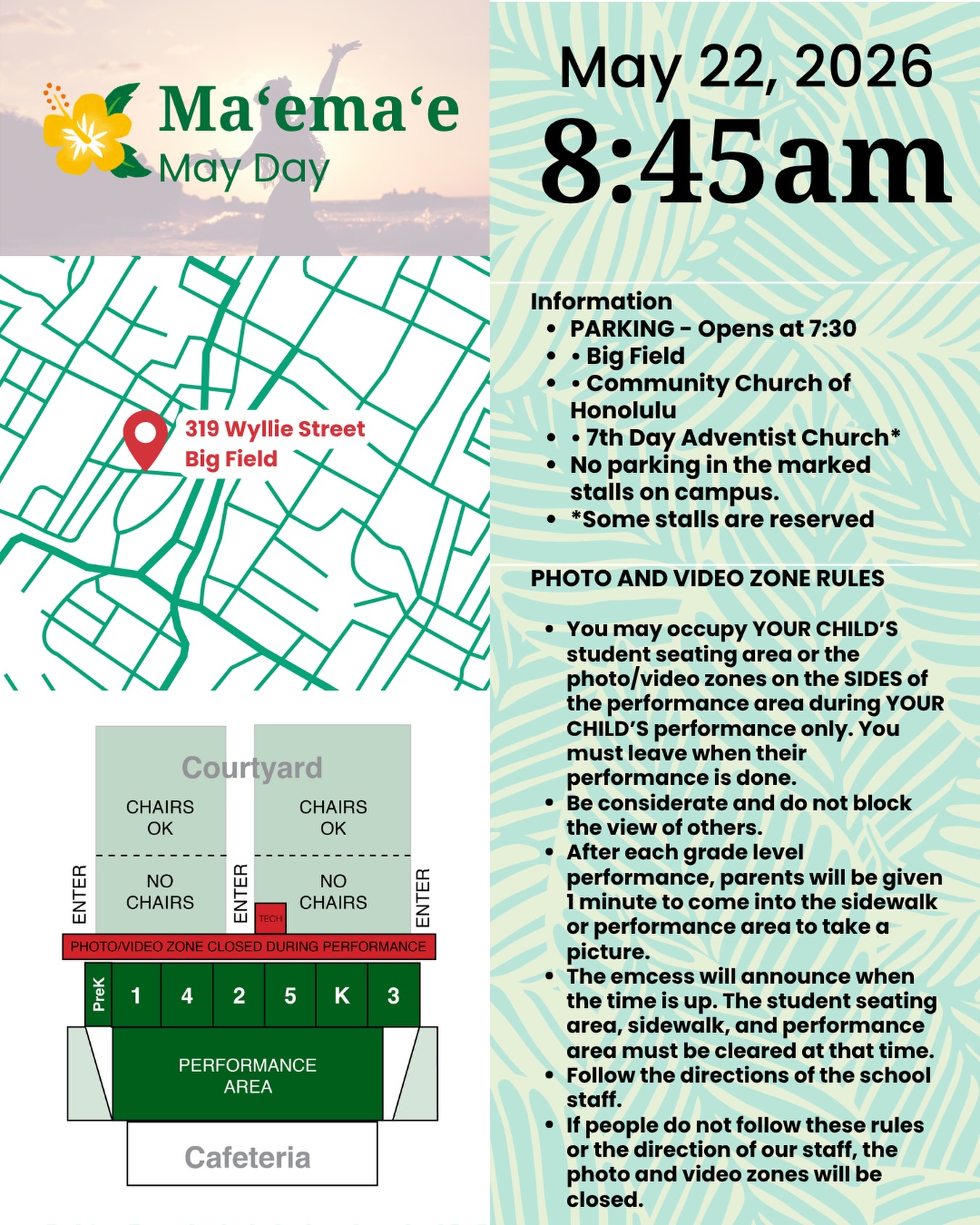 IMPORTANT May Day information!
We are getting ready for one of our favorite days of the year! Please read the info for performance reminders.