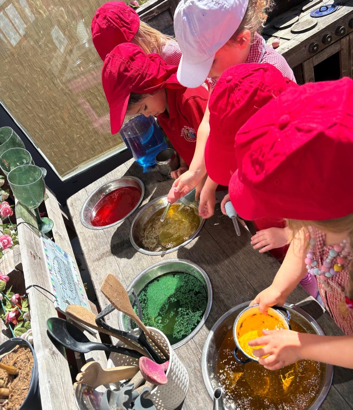 Mud kitchen shenanigans but with one FABULOUS upgrade... glitter!
Because while mud kitchens are brilliant for language, early maths, creativity and some very serious scientific exploration, everything is just a little bit better with sparkle.
We do acknowledge that we will all still be finding glitter in unexpected places sometime around September...however a small price to pay for such innovative magic potions! ✨