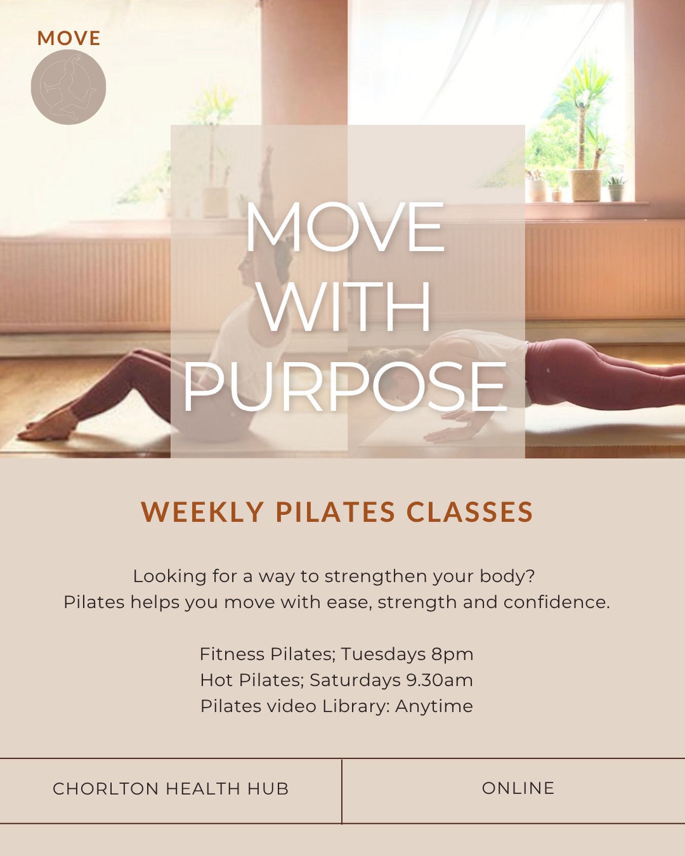 Looking for a way to strengthen your body?
Pilates helps you move with ease, strength and confidence.
Fitness Pilates; Tuesdays 8pm with @pilateswithshak
Hot Pilates; Saturdays 9.30am with @iamhabituallyhealthy
Pilates video Library: Anytime @habitualfitnessuk
In-studio @chorlton_health_hub or online
#pilates #pilatesmanchester #pilateschorlton #chorlton