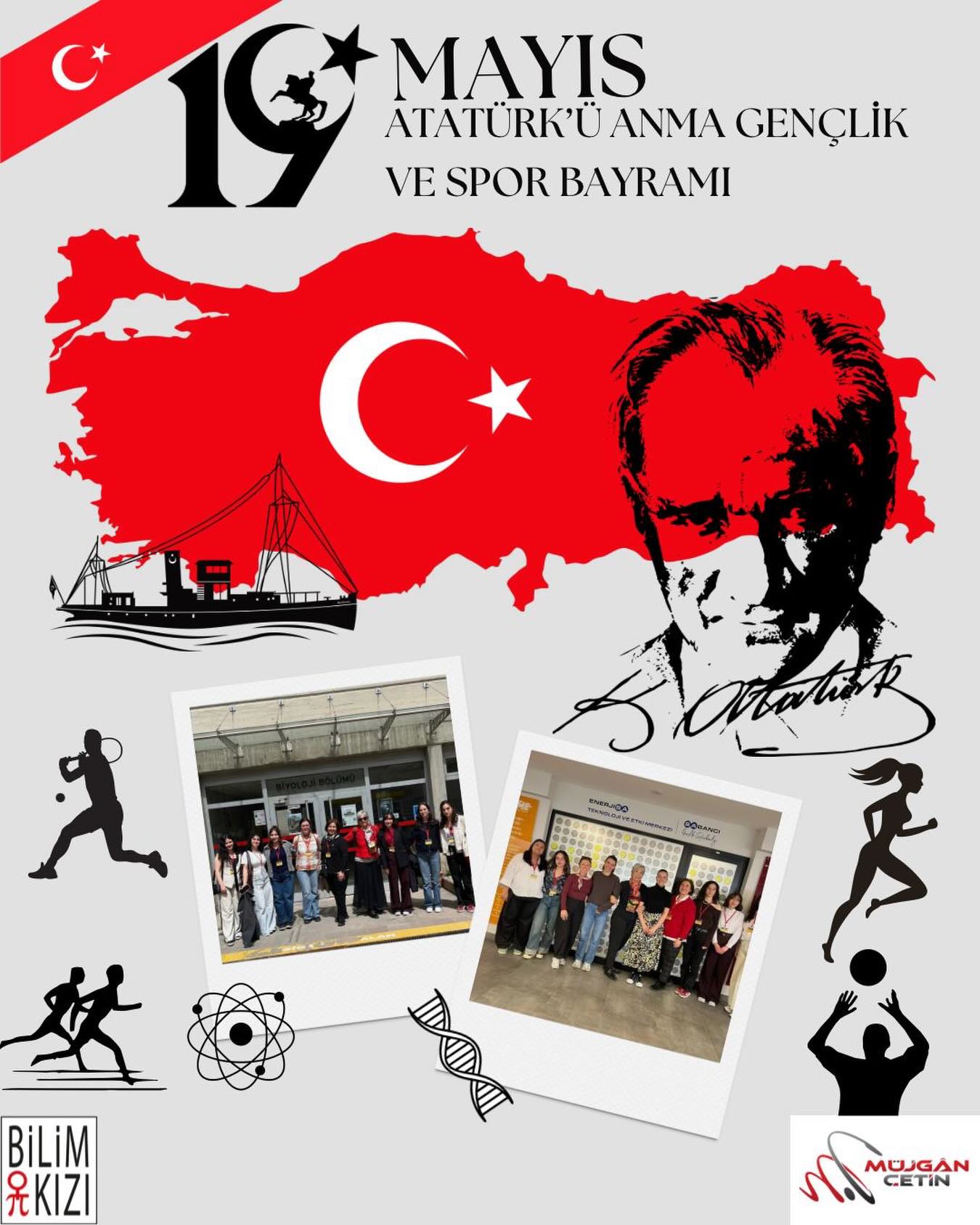 Bugünden itibaren #19mayısatatürküanmagençlikvesporbayramı mızı kutlamak istedim. #BilimKızı olarak GENÇ KIZLARIMIZA YAŞAMA BİLİM İLE DEĞER KATACAKLARINA GÜVENİYORUZ. 🥰🥰🥰Geleceğimiz onların emeği ile #bilim ile güzelleşecek 🙏