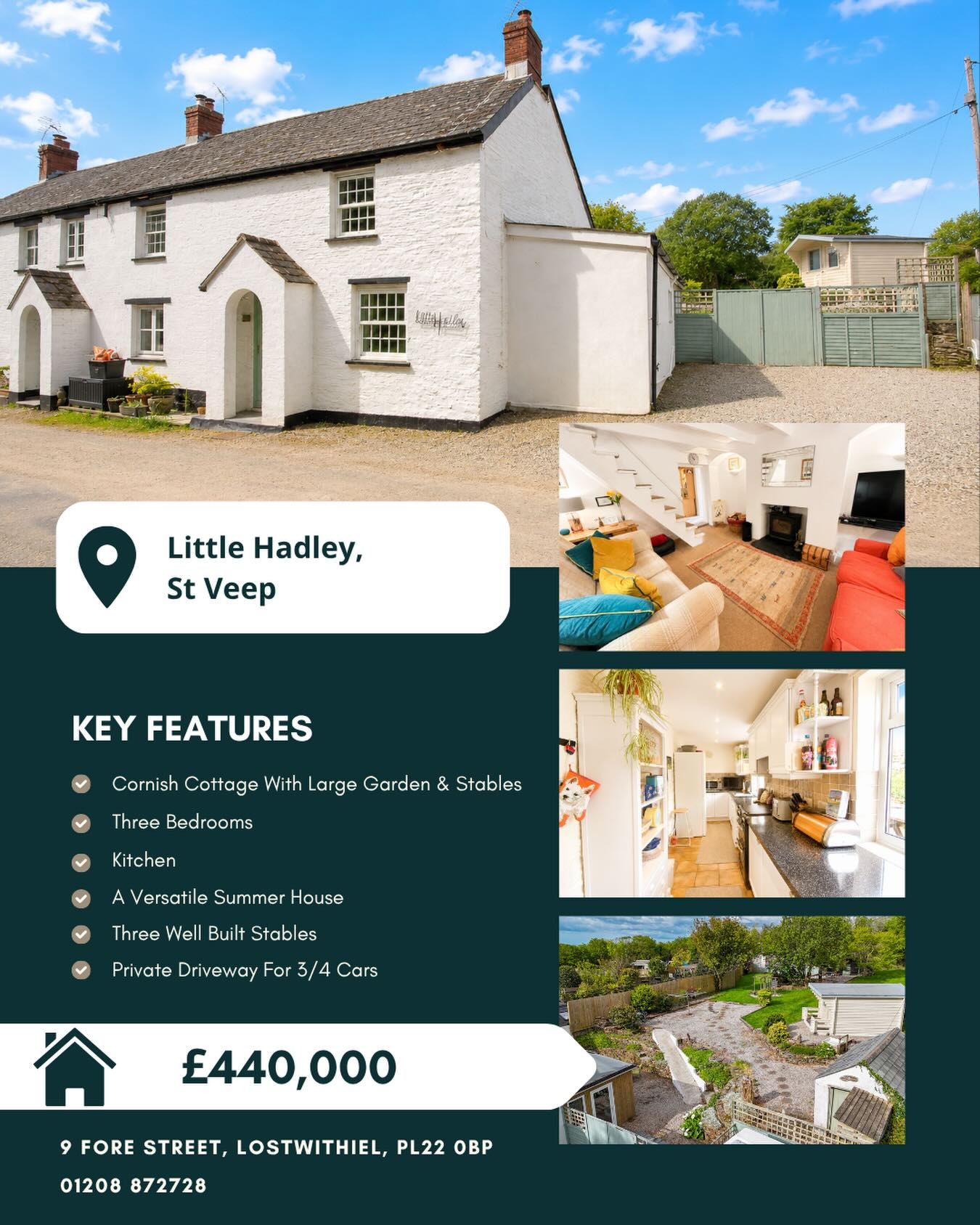 📍Little Hadley, St Veep
🏠 £440,000
Little Hadley is a beautifully positioned three bedroom cottage in the peaceful rural setting of St Veep, offering a Wonderful Sense Of Privacy And Countryside Living.
To enquire about this property, please call our Lostwithiel Branch on 01208 872728 📞
#cornwallliving #cornishestateagents #propertiesforsale