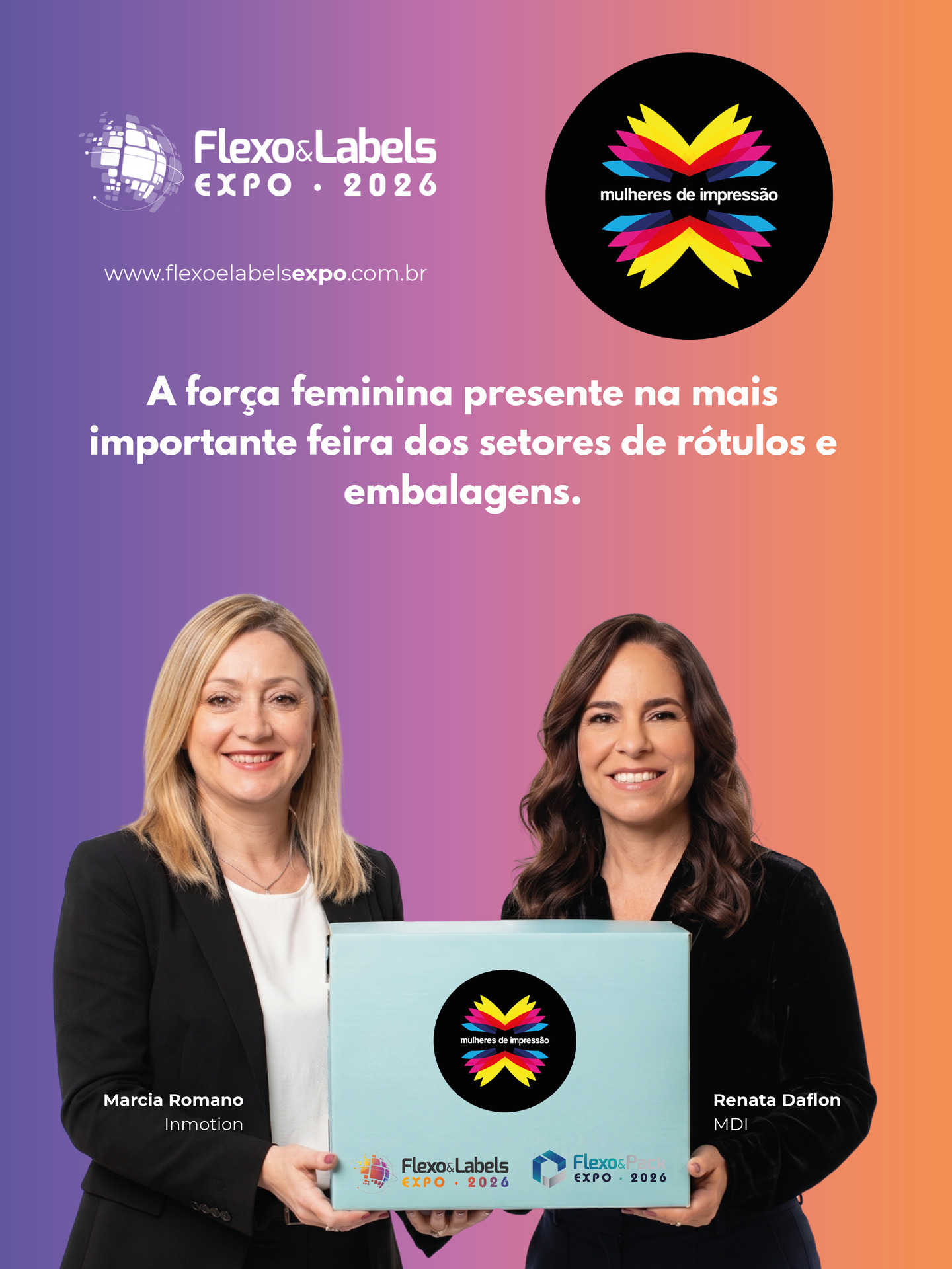 A força feminina também impulsiona os setores de rótulos e embalagens. ✨
Em 2026, o Mulheres de Impressão reforça seu apoio à Flexo&Labels Expo, uma das principais feiras do mercado, conectando inovação, indústria, relacionamento e desenvolvimento profissional. 💙
Esse apoio representa um compromisso com uma pauta essencial para o futuro do setor gráfico, ampliar a visibilidade feminina, fortalecer conexões e valorizar mulheres que atuam, lideram e transformam a indústria todos os dias. 🚀
Márcia Romano, da Inmotion, e Renata Daflon, do MDI, simbolizam essa união entre mercado, representatividade e fortalecimento coletivo. 🤝
Porque apoiar iniciativas que movimentam a indústria também é abrir espaço para novas vozes, novas lideranças e novas possibilidades. ✨
O futuro dos setores de rótulos e embalagens também se constrói com diversidade, colaboração e protagonismo feminino. 💙
#mulheresdeimpressao #MDI2026 #flexo&labels