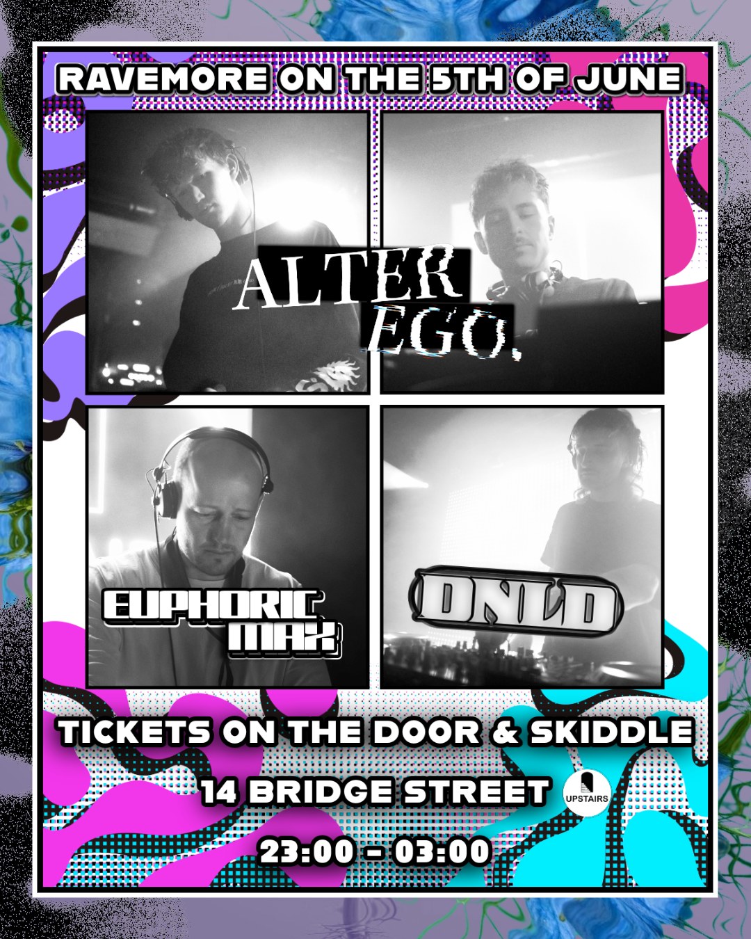 RAVEMORE lands Upstairs on the 5th of June 💥
ALTER EGO, EUPHORIC MAX & DNLD bringing heavy late-night energy to Inverness.
📍 Upstairs, 14 Bridge Street
🕚 11PM – 3AM
🎟️ £12 OTD + Skiddle tickets: Link in bio x
#supportlocal #ravemore #invernessnightlife #clubnights #scotland gigs