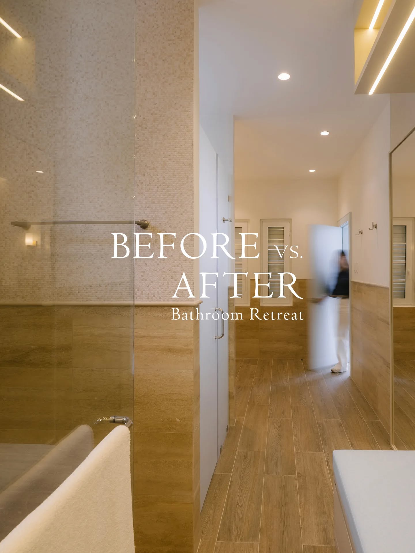 A carefully designed and built bathroom by @dos.arch
.
Every detail was thoughtfully planned to create a functional yet refined space featuring a walk-in closet integrated within the bathroom, a seating area, full-height mirrors, and dual sinks for greater comfort and practicality
.
As the house is located by the beach, we selected warm materials in soft sand tones to create an atmosphere that feels tranquil, timeless, and luxurious.