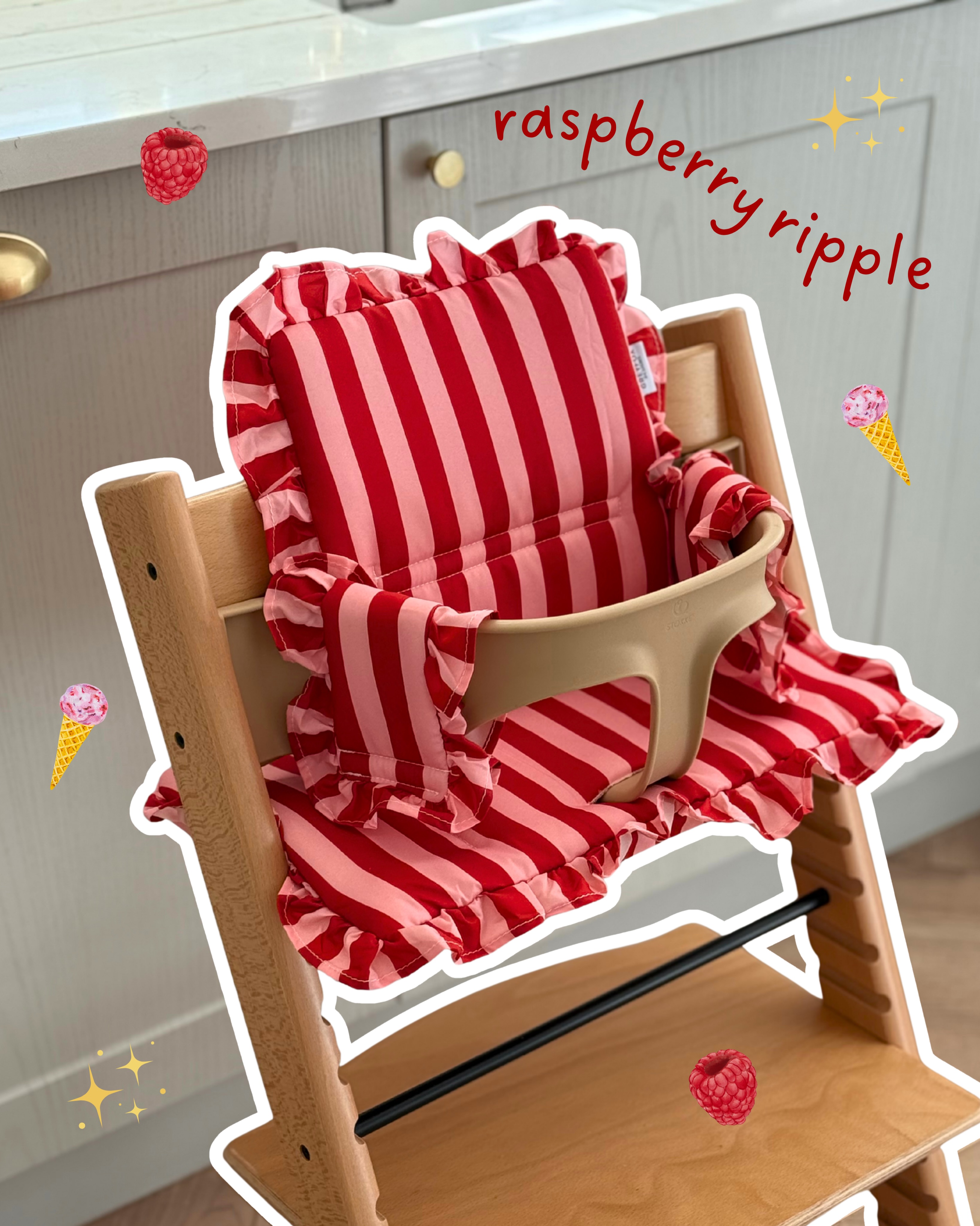 The highchair cushion with the WOW factor 🍒✨🦩
This beauty PLUS mulberry gingham and salted caramel will be back available to pre order from 6pm this Sunday!!! eeeek! 🌺🍦🍇
.
.
#stokketripptrapp #tripptrapp #rufflecushion #summer #highchair