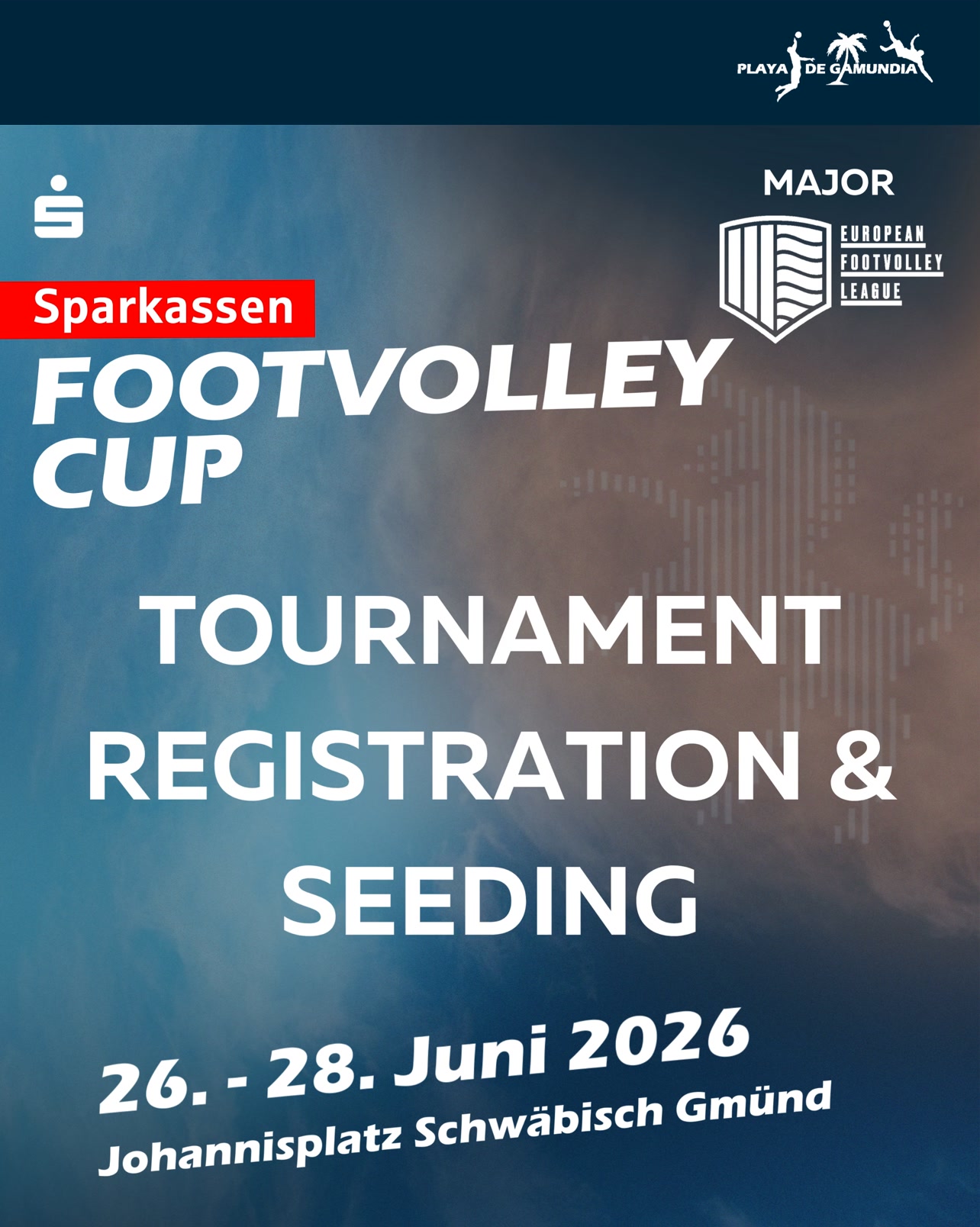 📢Preliminary Seeding Announcement –
🏐 European Footvolley League 2026 – Playa de Gamundia 🇪🇺🏖️
!Finales Seeding wird bis zum 31.5. festgelegt!
Die Spannung steigt! 🔥 Die vorläufige Setzliste für die Qualifikationsrunde der Herren und Damen beim Main Tournament steht fest! 💥
Die besten Footvolley-Teams Europas bereiten sich vor – wer schafft es ins Hauptfeld? Wer setzt sich durch im Sand von Gamundia? 🌍🏆
📲 Bleibt dran für den vollständigen Spielplan und exklusive Behind-the-Scenes-Einblicke!
Anmeldung bei den Damen und dem Qualiturnier de Männer noch möglich!
_______________________________________________________________________
📢 Seeding Announcement –
🏐 European Footvolley League 2026 – Playa de Gamundia 🇪🇺🏖️
The excitement is building! 🔥 The preliminary official seeding for the Men’s and Women’s Qualification Tournament of the Main Event has been confirmed! 💥
Europe’s best footvolley teams are getting ready — who will secure their spot in the main draw? Who will dominate the sands of Gamundia? 🌍🏆
📲 Stay tuned for the full match schedule and exclusive behind-the-scenes insights!
Registration for the Women’s Tournament and the Men’s Qualification Tournament is still open!