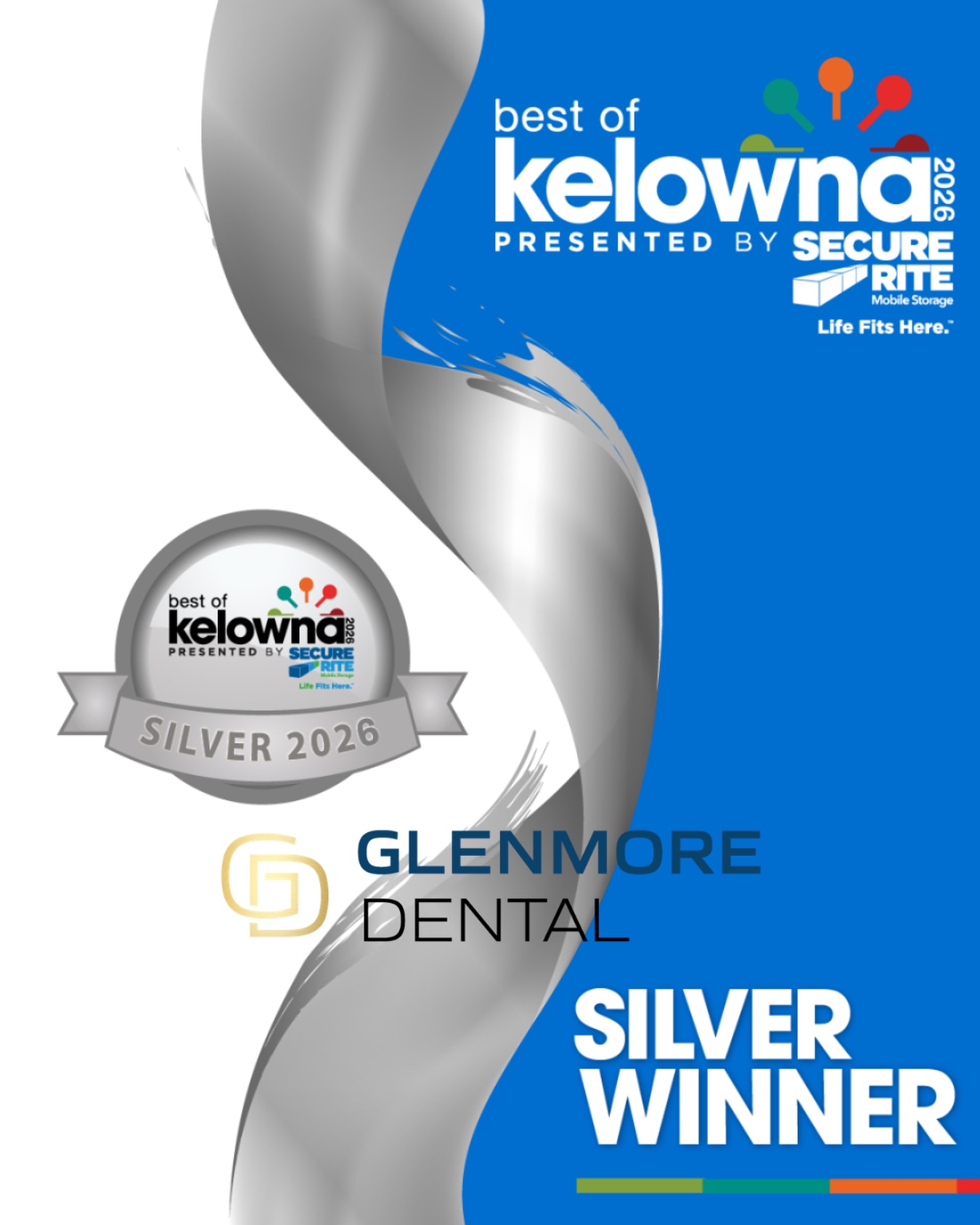 Proud Silver Winner for Best of Kelowna!
Thank you to all of our patients, friends and family!
Book your next appointment with us:
📞 (250) 808-8400
📧 info@glenmoredental.ca
🌎 www.glenmoredental.ca
📍103-1932 Summit Drive, Kelowna
📣ONLINE BOOKING NOW available for adult cleanings through our website!👩💻
✨New Patients and Families Always Welcome✨Direct Billing to Insurance✨
#bestofkelowna #kelowna #kelownadentist #bestdentist