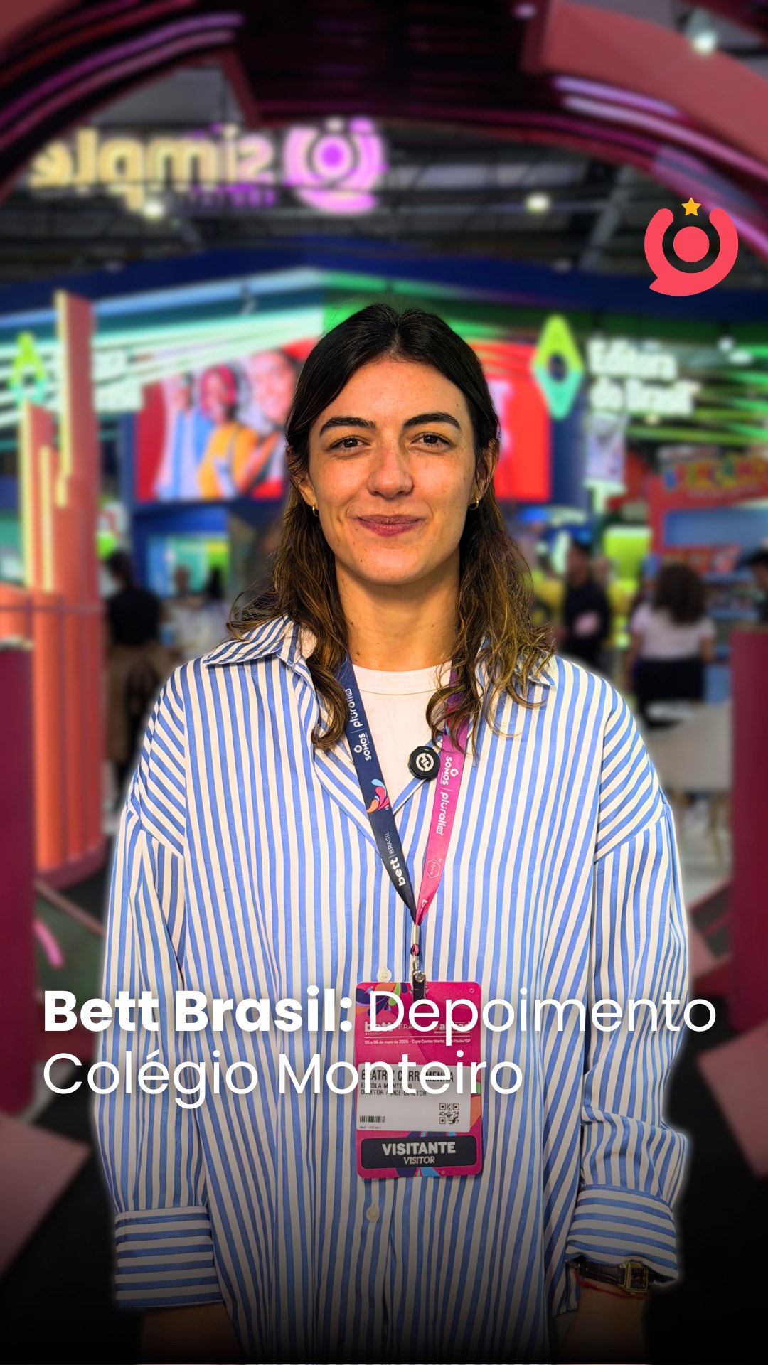 No nosso encontro na Bett Brasil 2026, conversamos com Beatriz Carramenha, diretora da @escola.monteiro e parceira da Simple Education há mais de 9 anos. Ela compartilhou como a Simple faz parte da rotina da escola e contribui para o desenvolvimento da fluência dos alunos em inglês. #VersoEducação #SimpleEducation #BettBrasil2026