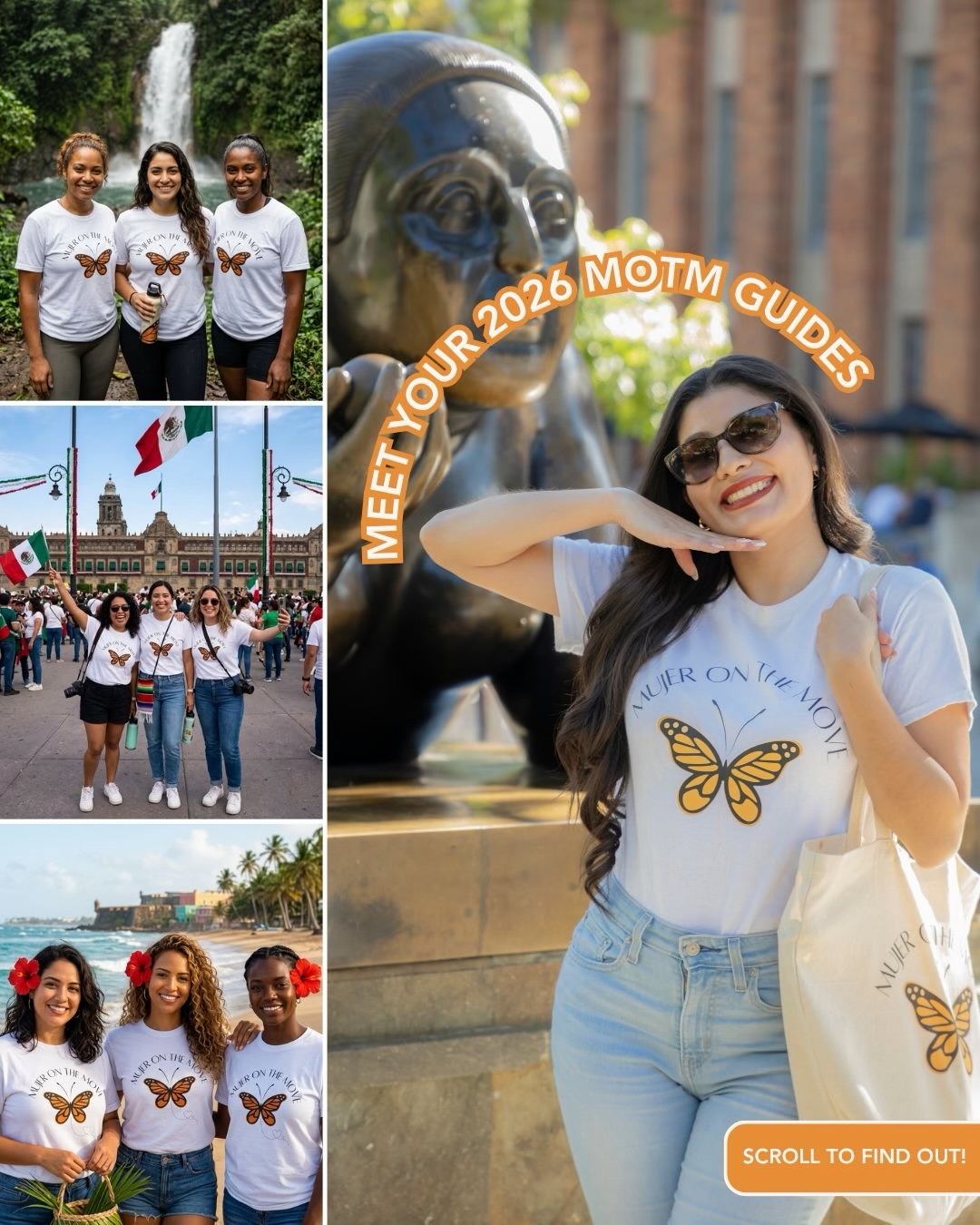 Who guides a MOTM Retreat matters 🧡✈️
At MOTM, we believe that who guides the way in your Latin America (LATAM) aventura matters. Every 2026 MOTM Retreat comes with intentionally selected MOTM Guide or Co-Guides who will ensure MOTM Aventureras (women 21+) who join feel safe, supported, and are in great community throughout their LATAM aventuras with MOTM.
This is what makes MOTM so special and we’re excited to finally introduce you to our 2026 MOTM Retreat Guide/Co-Guide line up:
Swipe to meet your lead Aventureras 🦋👉
📍🇲🇽 Co-Guides: Sofia x Vanessa (@soycorazondemexico)
📍🇲🇽 1 Mariposa Guide: Selene
📍🇲🇽 Co-Guides: Daisy x Vanessa (@soycorazondemexico)
📍🇨🇷 Co-Guides: Karen x LATAM Guide (coming soon)
📍🇵🇷 Co-Guides: Desi x LATAM Guide (coming soon)
All of our 2026 MOTM Retreat Guides/Co-Guides are avid aventureras themselves. As travelers and mujeres (women), they understand the importance of deep, authentic cultural connection and safety when traveling and exploring Latin America (LATAM) with MOTM Aventureras, like YOU! 🧡🇲🇽🇨🇷🇵🇷✈️
✨SEND THIS TO the Aventurera (woman 21+) in your life who needs to see this. And tap the link in bio to discover YOUR next LATAM aventura with MOTM this 2026!
#MujerOnTheMove #LatinasWhoTravel #TravelLATAM #WomenGroupTravel #Travel