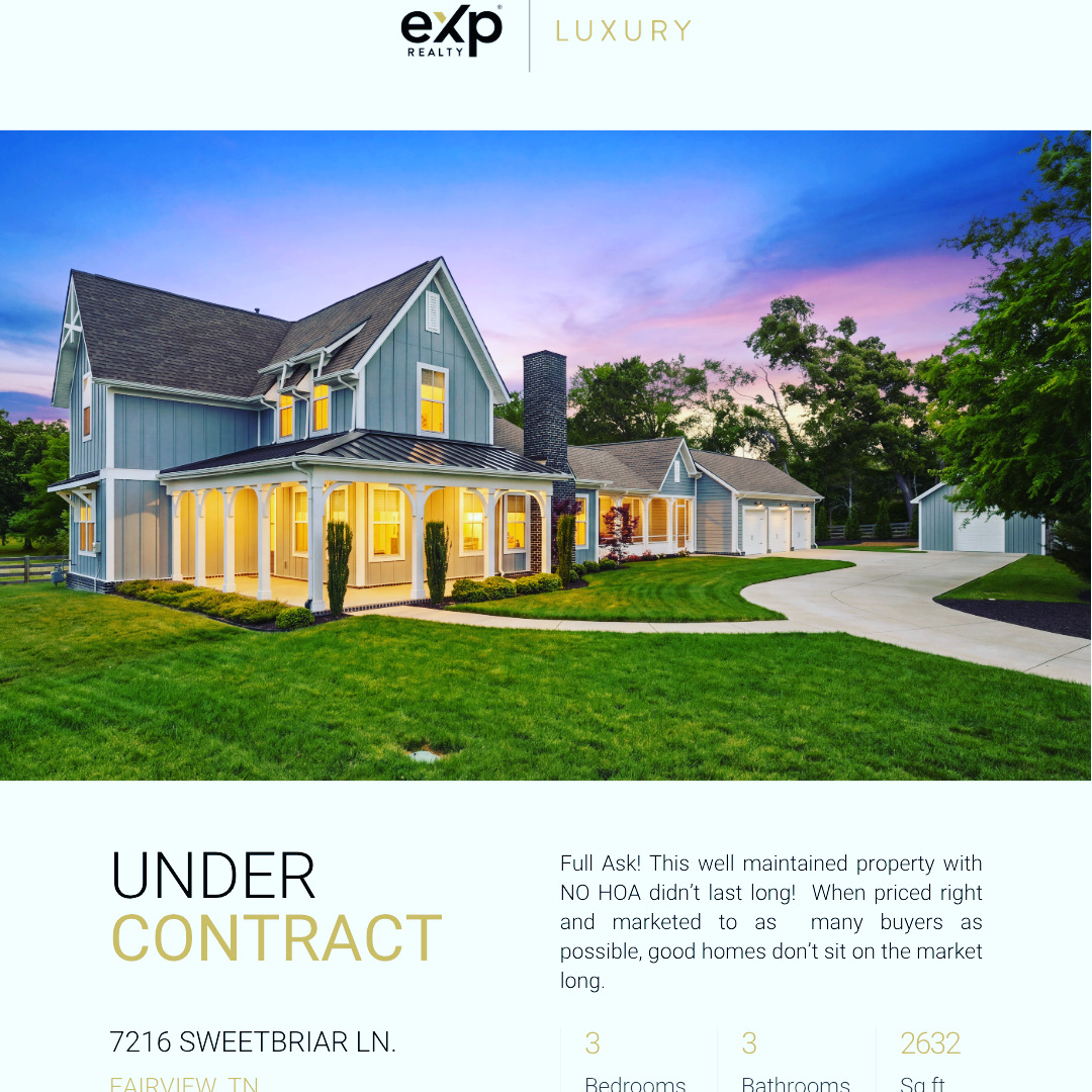 π UNDER CONTRACT βοΈ
The market is speaking β and it's saying Williamson County is NOT slowing down.
β‘ Listed. Multiple showings. Under contract β in limited days on market
π° Full asking price. No games. No lowball. No drama.
This is what happens when you price it right, market it right, and know exactly who your buyer is before you hit the MLS.
If you're thinking about selling β this is your sign. The buyers are here. The demand is real. And the window to maximize your number is open right now.
#jacklerond #UnderContract #WilliamsonCounty #FranklinTN #BrentwoodTN #NashvilleRealEstate #HomeSold #FullAskingPrice #SellerMarket #RelocatingToTennessee #MovingToNashville #ListedAndSold #RealEstateAgent #WilliamsonCountyHomes #MarketUpdate #HomeSeller #RelocationBuyers #TennesseeRealEstate #JustListed #SoldFast