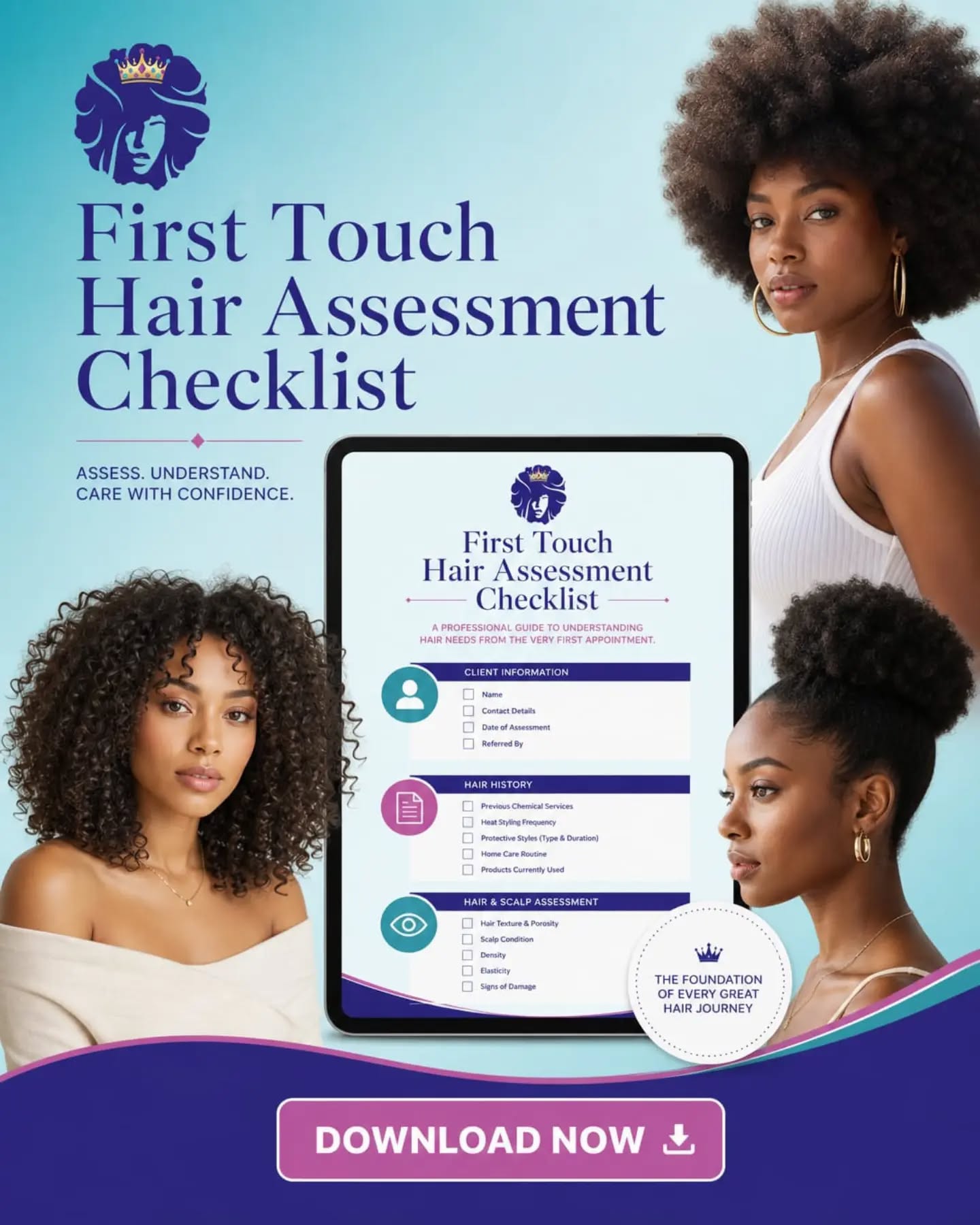 Healthy hair starts with understanding your crown first 💜🌱
Introducing the *First Touch Hair Assessment Checklist* — designed to help you stop guessing and start building a hair routine with clarity, confidence, and intention ✨
Because your hair deserves more than random products and trial & error 👀💧
✔️ Understand your texture
✔️ Identify your hair needs
✔️ Learn your scalp condition
✔️ Build a healthier routine
This is your first step toward intentional hair care and real growth 👑
Ready to begin your healthy hair journey?
Join the Crown Clarity Collective community today 💜✨
🔗 https://skool.com/crown-clarity-collective-1950
Come grow with us 🌱
#CrownClarityCollective #NaturalHairCare #HealthyHairJourney #CurlyHairCare #HairAssessment AfroHair ScalpCare
