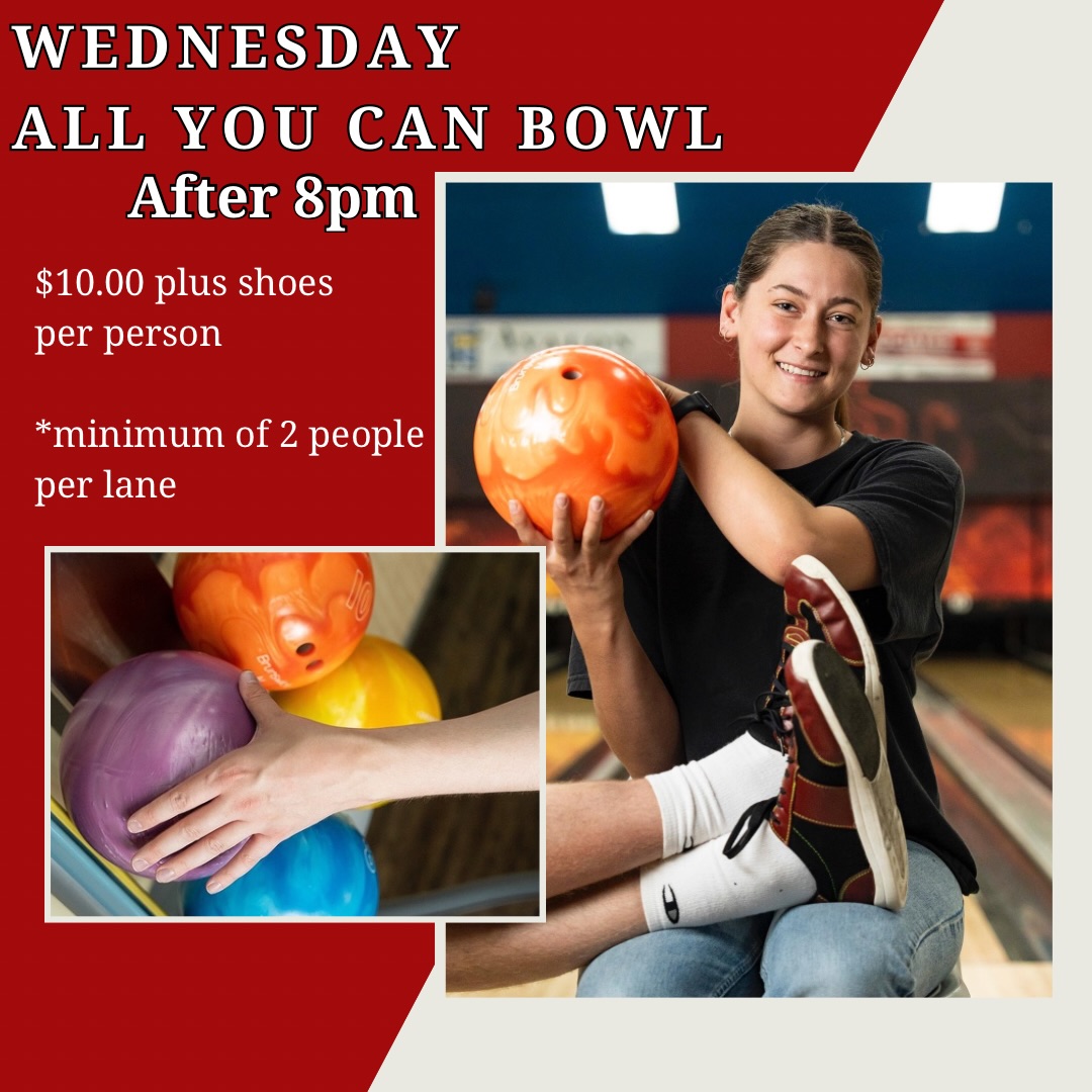 🎳✨Wednesday Nights Just Got Better ✨🎳
Why stop at one game when you can bowl ALL NIGHT??!!
ALL YOU CAN BOWL
🗓️Every Wednesday
⏰After 8pm
💲Only $10 per person plus shoe rental
Grab your crew, show off your strikes and settle the ultimate friend group rivalry 🏆💥
Whether you’re bowling for fun, bragging rights, or just the snacks & drinks. We’ve got your Wednesday plans covered
Tag Your Bowling Squad 🎳✨
#allyoucanbowl #wednesdaynightfun #bowlingnight #striketime #bowlnbrew
