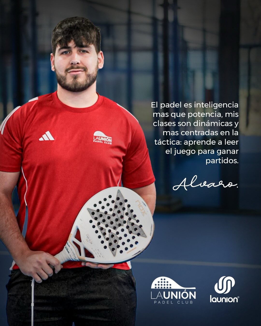 ¡La táctica lo es todo en la pista! 🧠🎾
Como dice nuestro entrenador Alvaro: “El pádel es inteligencia más que potencia”. Si quieres dejar de jugar por inercia y aprender a leer el juego de verdad para empezar a ganar tus partidos, sus clases dinámicas son justo lo que necesitas.
📈 Da el salto en tu nivel de juego. ¡Reserva tu clase en LaUnión Padel Club!