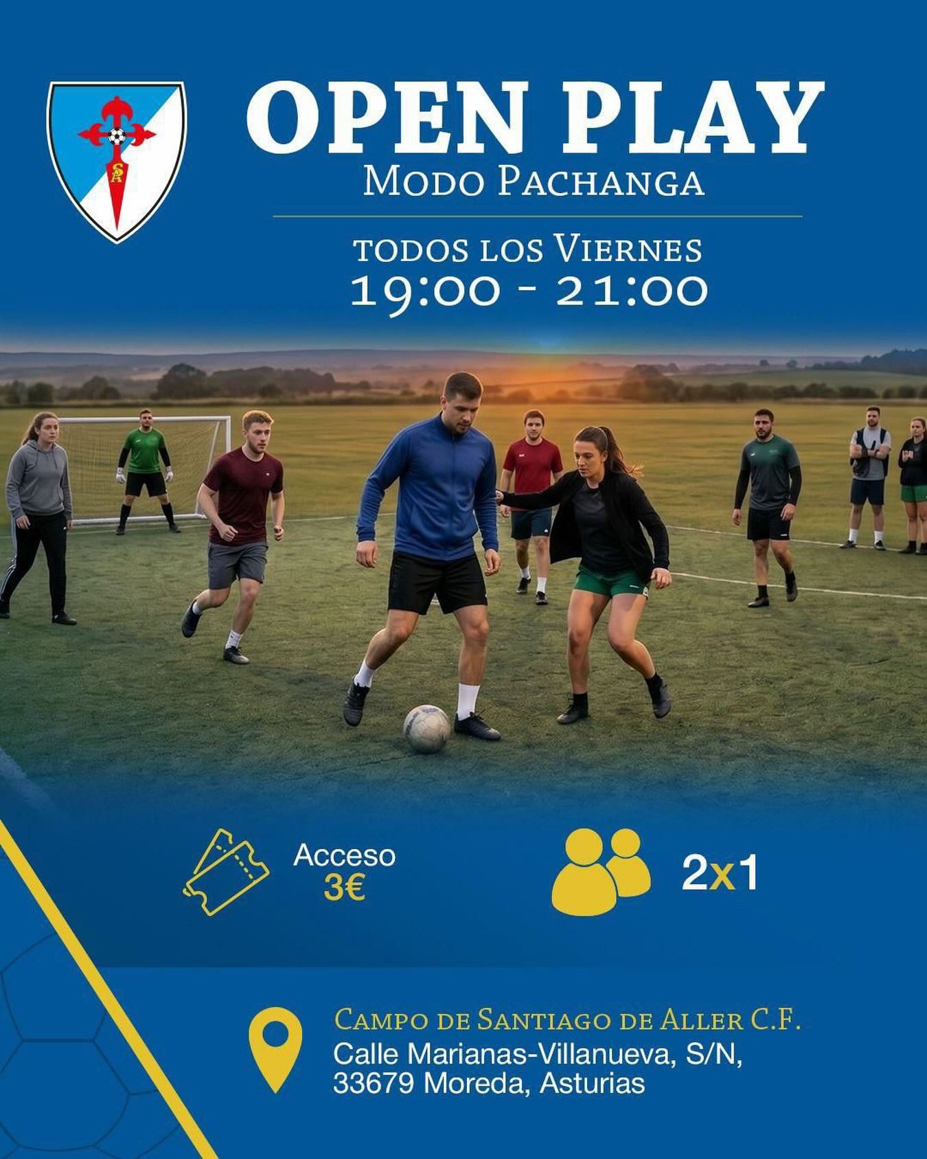 Una nueva jornada de Open Play llega, no dejéis pasar la oportunidad de venir a disfrutar, llega el buen tiempo para pasar un buen rato.
Os esperamos!
#openplay #pachanga