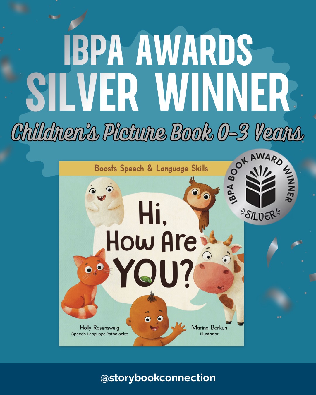 So excited to share that 𝙃𝙞, 𝙃𝙤𝙬 𝘼𝙧𝙚 𝙔𝙤𝙪? won silver in the 2026 IBPA Book Awards’ Children’s Picture Book (0–3 years) category! 🥈
It’s such an honor to be recognized, and I’m incredibly grateful to @ibpalovesindies and everyone who has supported this little book along the way 💛
Also… how cool is it that SLP-authored books have placed in this category two years in a row?! 🎉 @mister_clay_slp and @ninewise.publishing won gold last year for the board book, 𝙄 𝙃𝙚𝙖𝙧 𝙉𝙖𝙩𝙪𝙧𝙚.
Here's to even more books that support early communication skills 💛