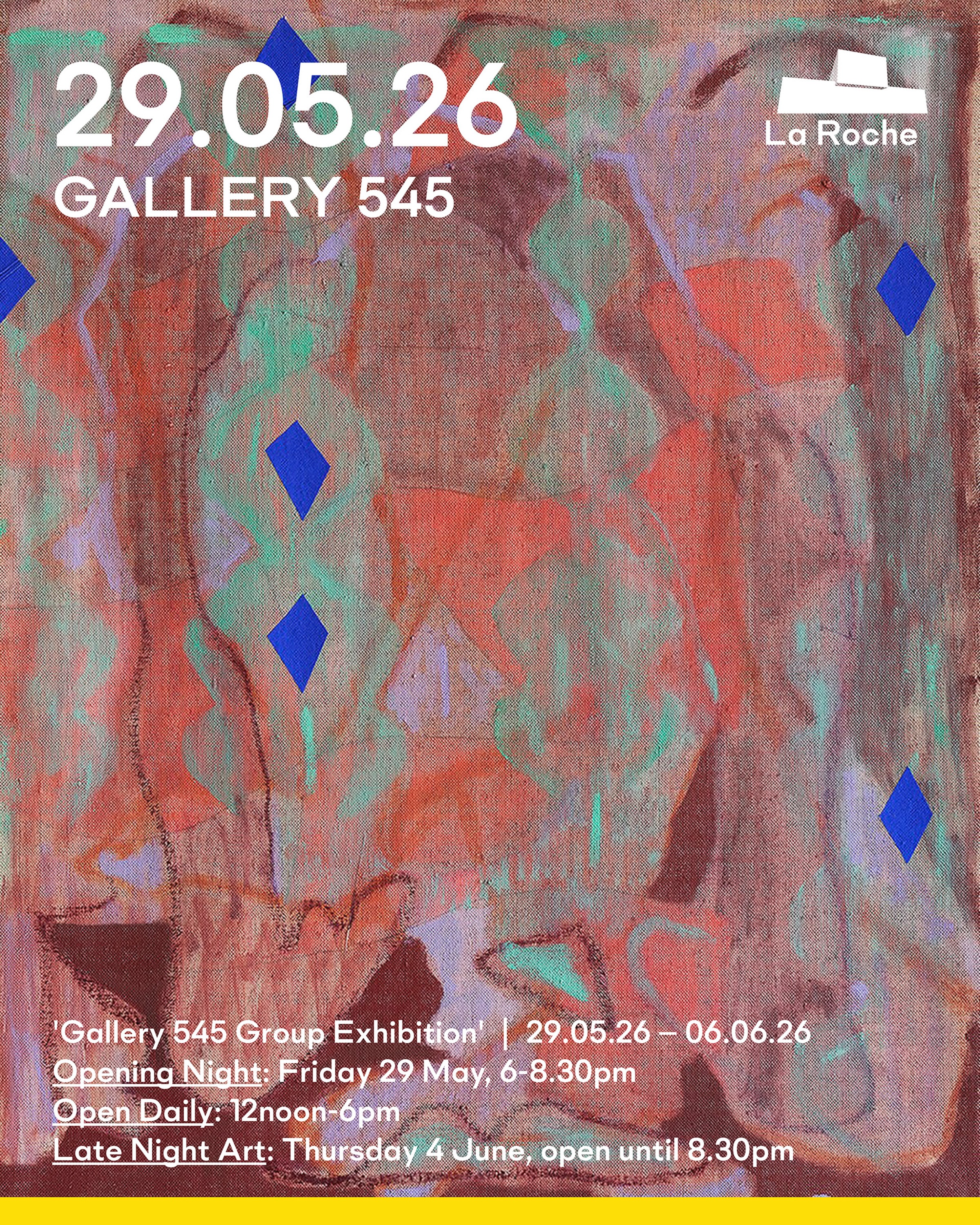 Gallery 545 returns to La Roche next week with a group exhibition of contemporary artists featuring: Lisa Ballard, Justė Bernotaitė, Ronan Bowes, Majella Clancy, Emma Fitzpatrick, Elham Hemmat, Eamonn Higgins, Ashely B. Holmes, Janet Keith, Sharon Kelly, Louise Lennon, Judith Logan, Alison Lowry, Sinéad McKeever, Robert McLearnon, Sarah McWilliams, Frances O’Reilly, Maria Perry, Latisha Reihill, Katherine St Angelo, Anushiya Sundaralingam and Wilhelmina Peace.
Opening Night: Friday 29 May, 6-8.30pm
Open Daily: 12noon-6pm
Late Night Art: Thursday 4 June, open until 8.30pm
@gallery545online
Image credit: Majella Clancy, Matter out of Place, 2025, oil and collage on linen, 42 x 52 cm