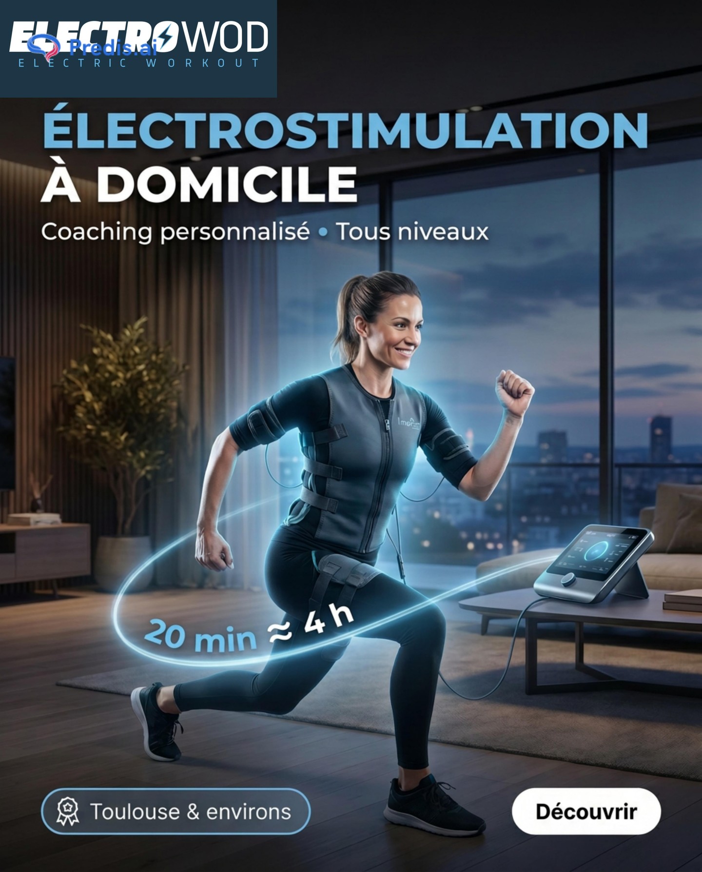 Découvrez l'électrostimulation, une méthode révolutionnaire pour transformer votre entraînement ! 💪
ELECTROWOD offre des séances à domicile où des impulsions électriques stimulent vos muscles, répliquant ainsi l'effort physique. En seulement 20 minutes, vous avez l'équivalent de 4 heures d'exercice traditionnel.
Cette technique est idéale pour renforcer votre musculature, améliorer votre posture et optimiser votre bien-être.
Profitez d'un coaching personnalisé, adapté à vos besoins, tout en confort chez vous. 🏠
Faites le choix de l’efficacité et des résultats rapides avec ELECTROWOD !
.
.
https://www.electrowod.fr/électrostimulation
#electrowod #madewithpredisai