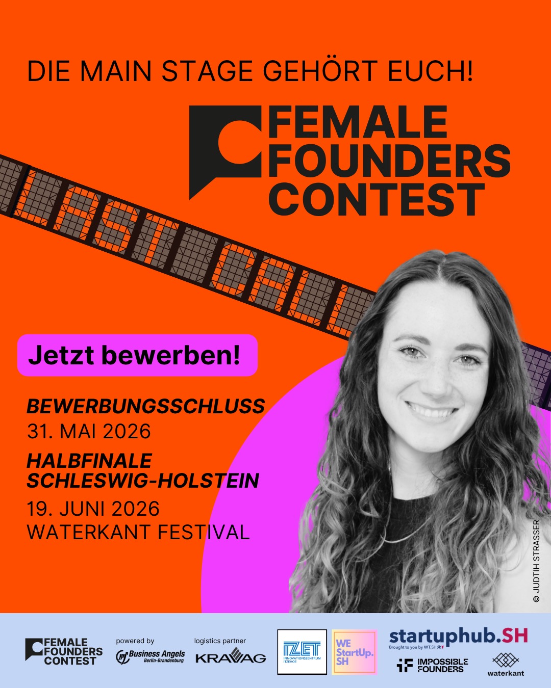 ✨ Reminder: Jetzt noch bis zum 31.05. für den Female Founders Contest 2026 bewerben ✨
💜🚀 Der Countdown läuft: Nur noch wenige Tage habt ihr die Chance, euch für den Female Founders Contest 2026 (#FFC26) zu bewerben!
Am 19. Juni 2026 bringen @westartupsh, der startuphub.SH (WTSH GmbH), Impossible Founders und das @izet_itzehoe die spannendsten Gründerinnen Schleswig-Holsteins auf die Bühne des Waterkant Festivals in Kiel 🌊🎤
🕓 Female Founders Contest 19. Juni 2026 | 16:00–16:45 Uhr
🍸 Female Aperitivo Hour ab 15:00 Uhr
Unsere Hosts bleiben natürlich auch 2026 mit dabei:
Dr. Kirsten Mikkelsen von @westartupsh und Christoph Steckhan vom @izet_itzehoe ✨
Gemeinsam mit unserer Fachjury und dem Publikum vor Ort entscheidet sich, welches frauengeführte Startup Schleswig-Holstein beim Bundesfinale am 10. September in Potsdam vertreten darf 🚀
Lasst uns zusammen den Beweis antreten, dass Female Founders auch im Norden rocken 🎸
👉 Jetzt noch bis zum 31.05. bewerben!
Den Bewerbungslink findet ihr in unseren Highlights ☀️
#FemaleFounders #FemaleFoundersContest #FFC26 #WomenInBusiness #StartupSH #WaterkantFestival #WomenWhoLead #Entrepreneurship #WomenEntrepreneurs #SchleswigHolstein #StartupCommunity